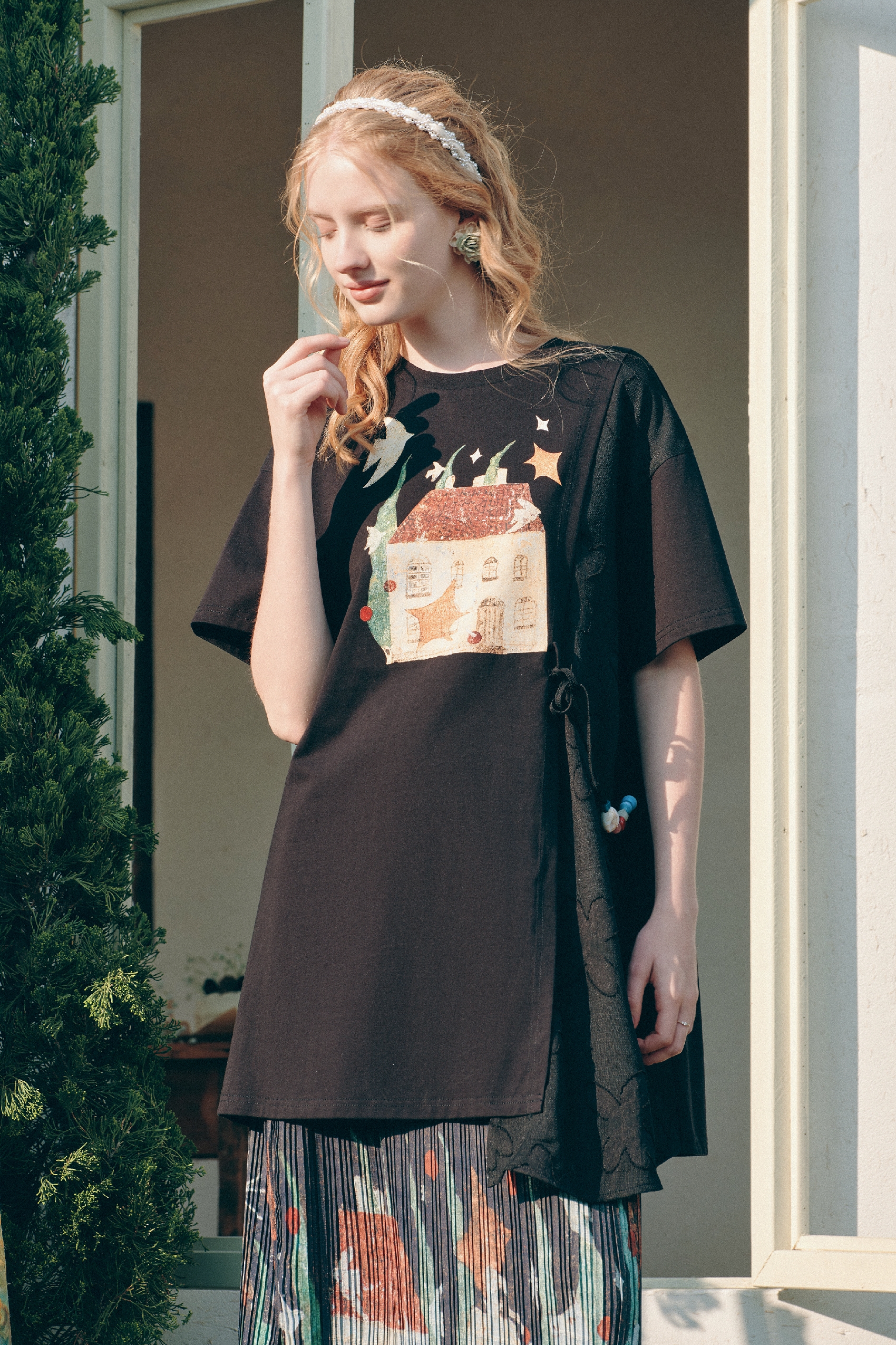 Vintage Printed Dress-LYONSENS