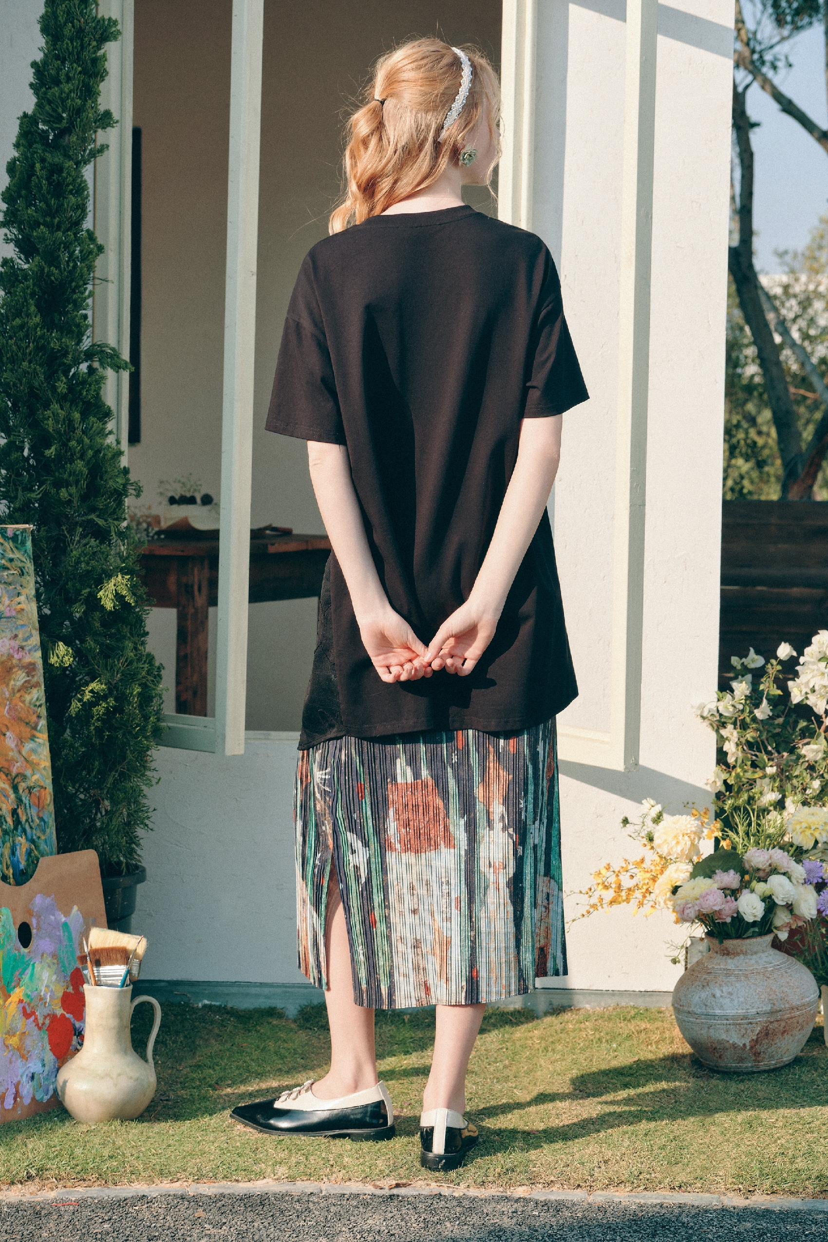 Vintage Printed Dress-LYONSENS