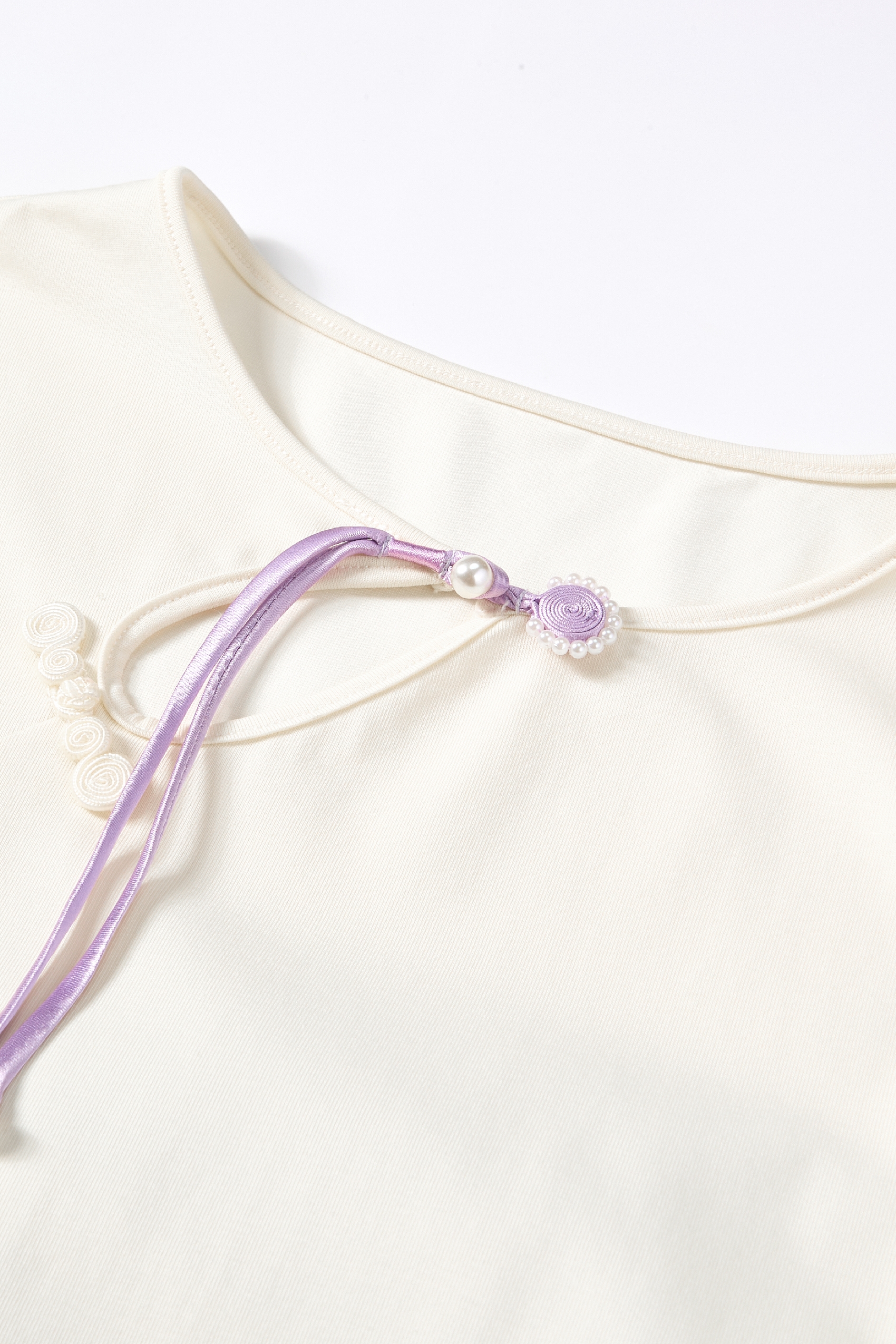 Frog Button Lace Patchwork Dress