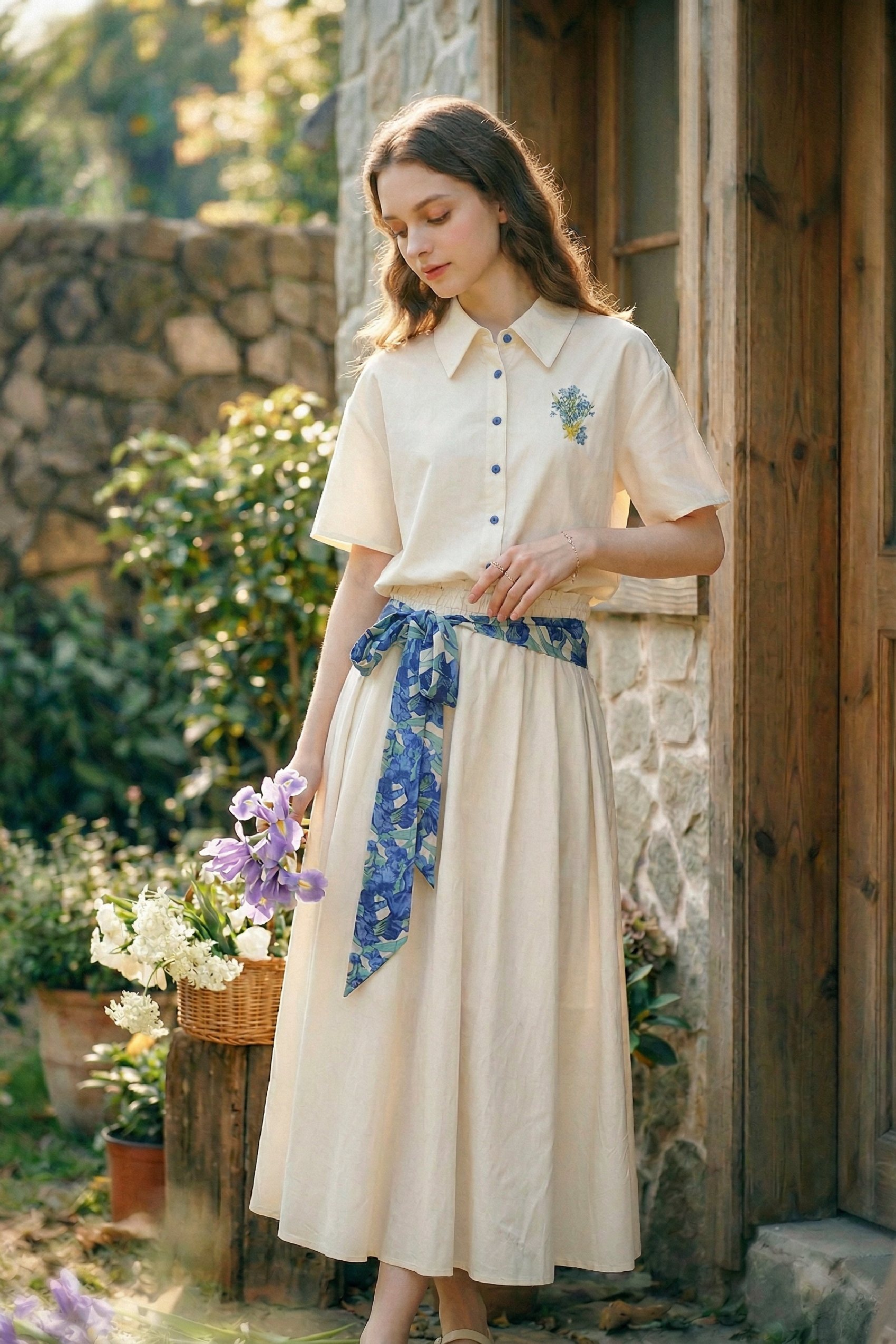 Waist-Cinched Shirt Dress