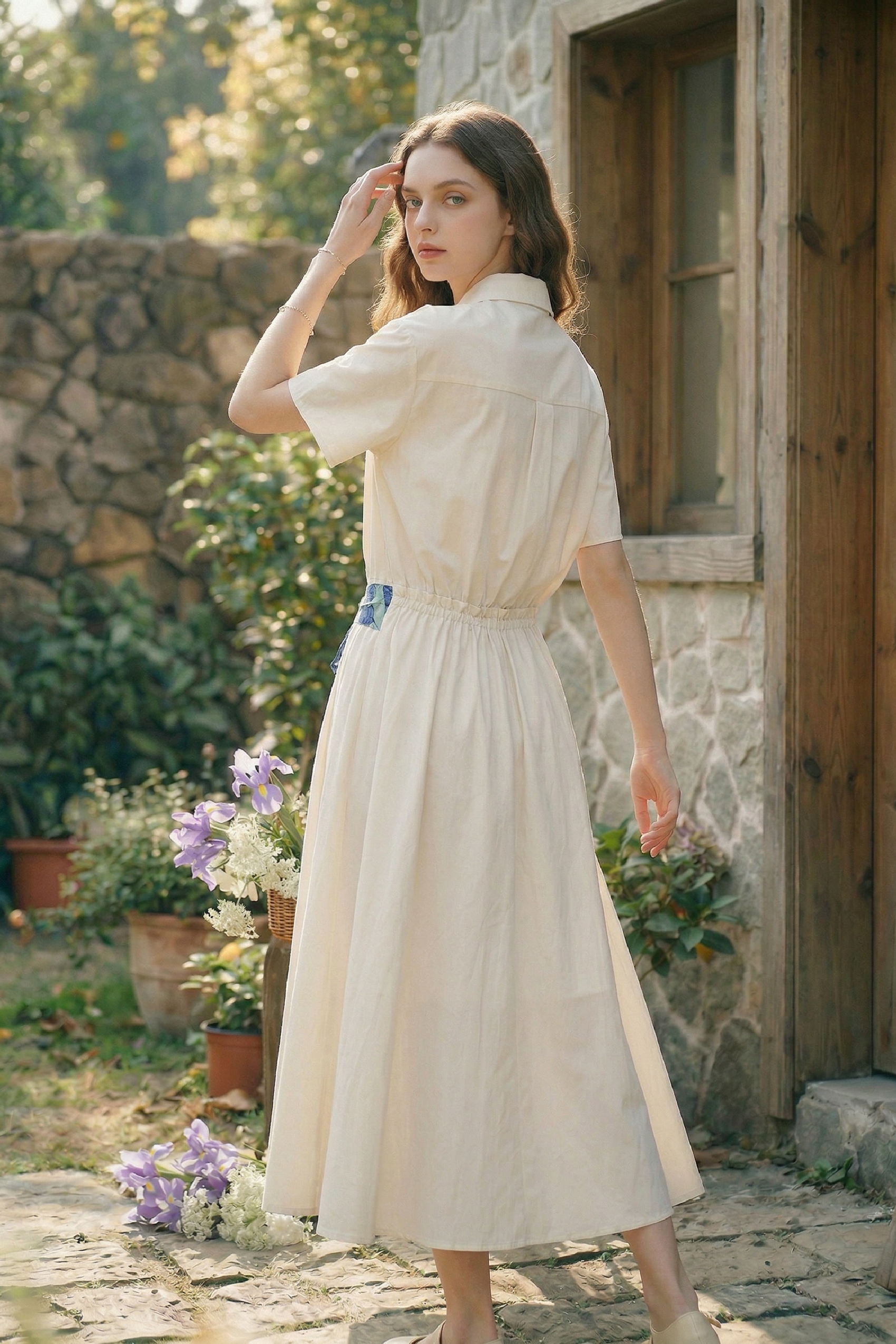 Waist-Cinched Shirt Dress