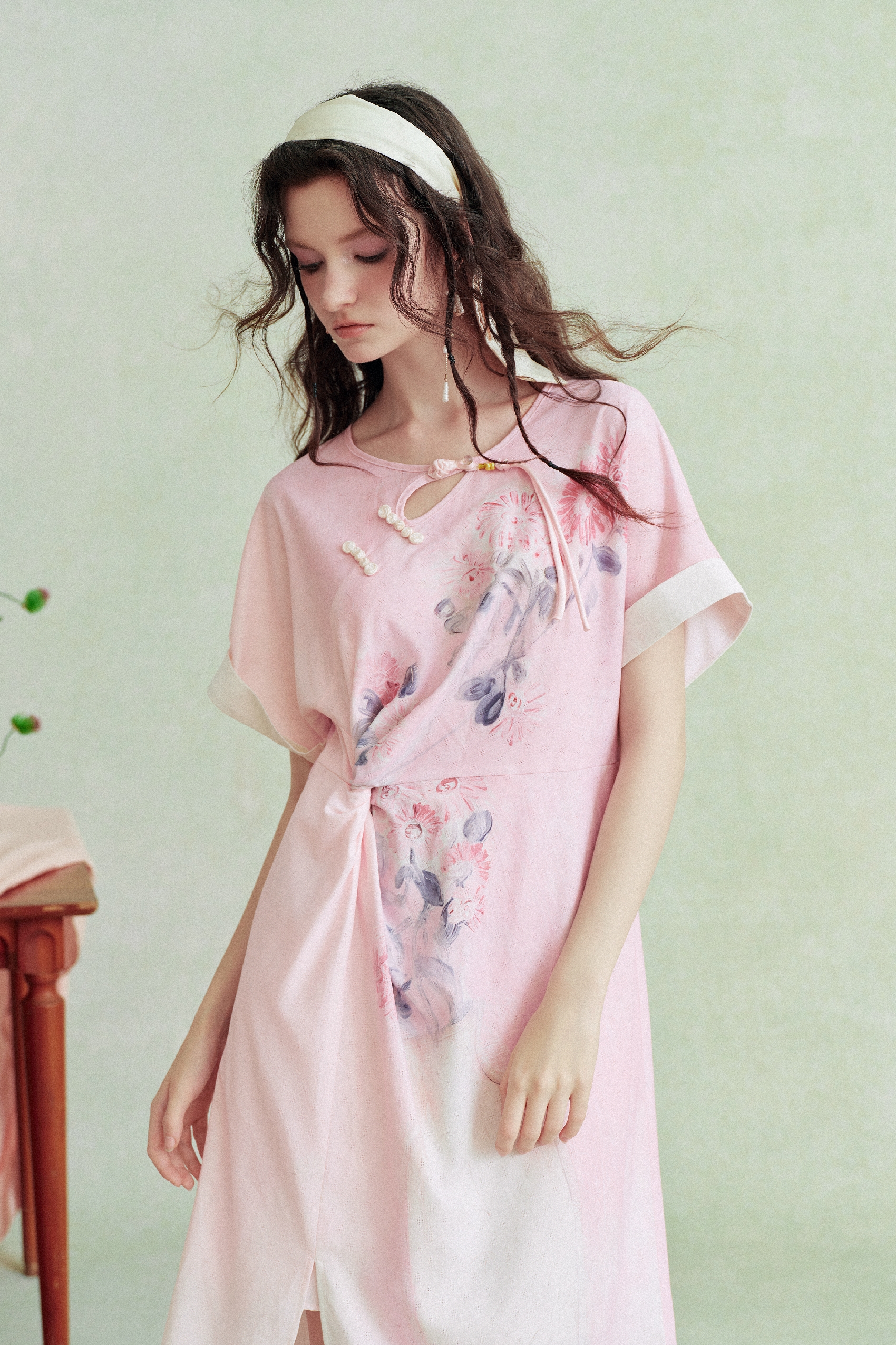 Chinese Style Printed Dress