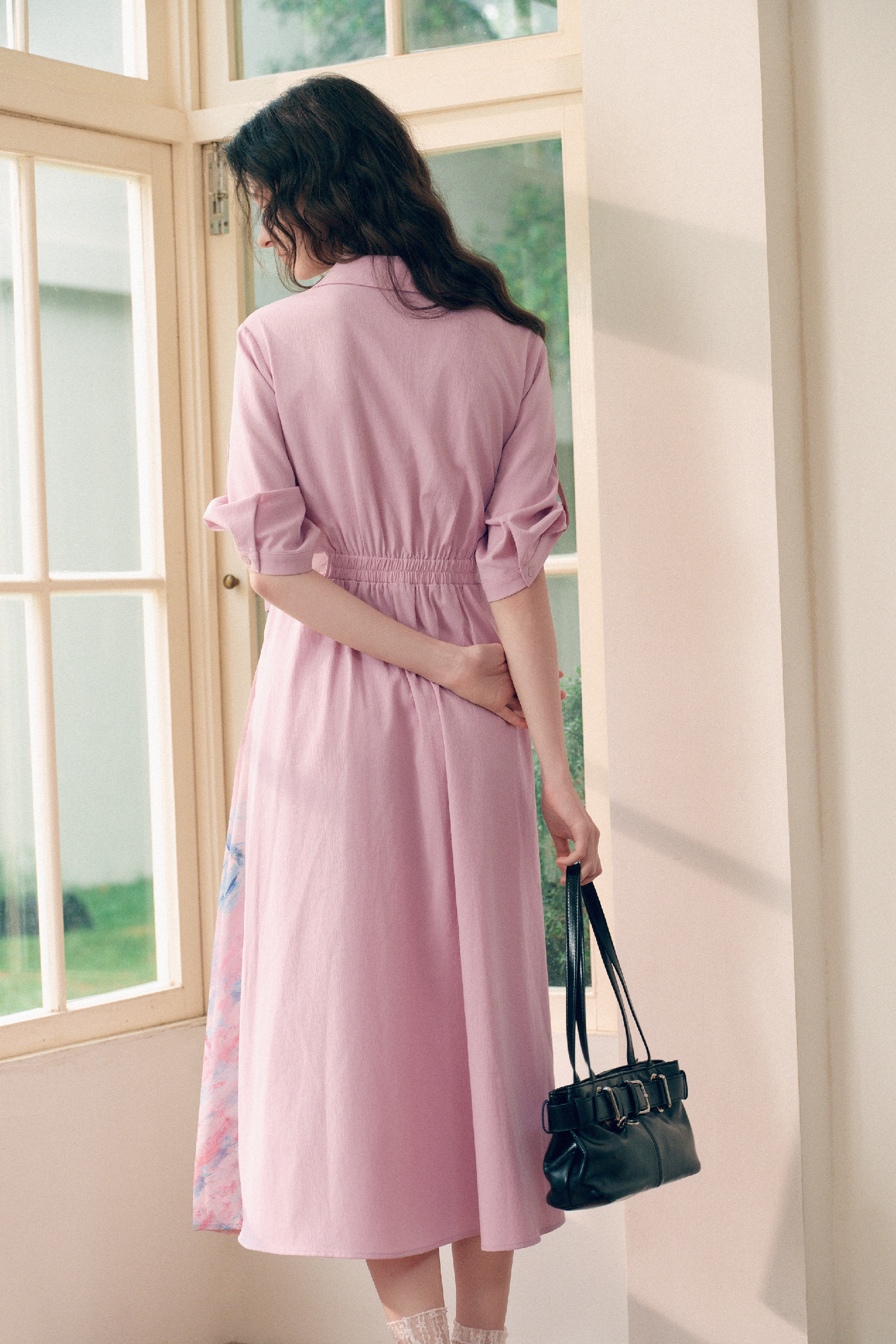 Lapel Printed Dress