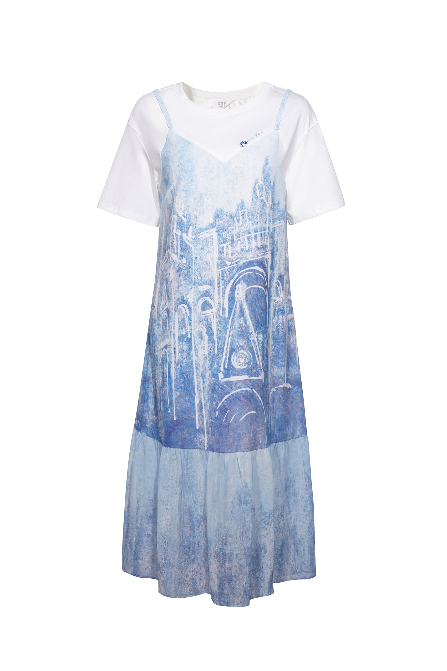 Embroidered Printed Dress
