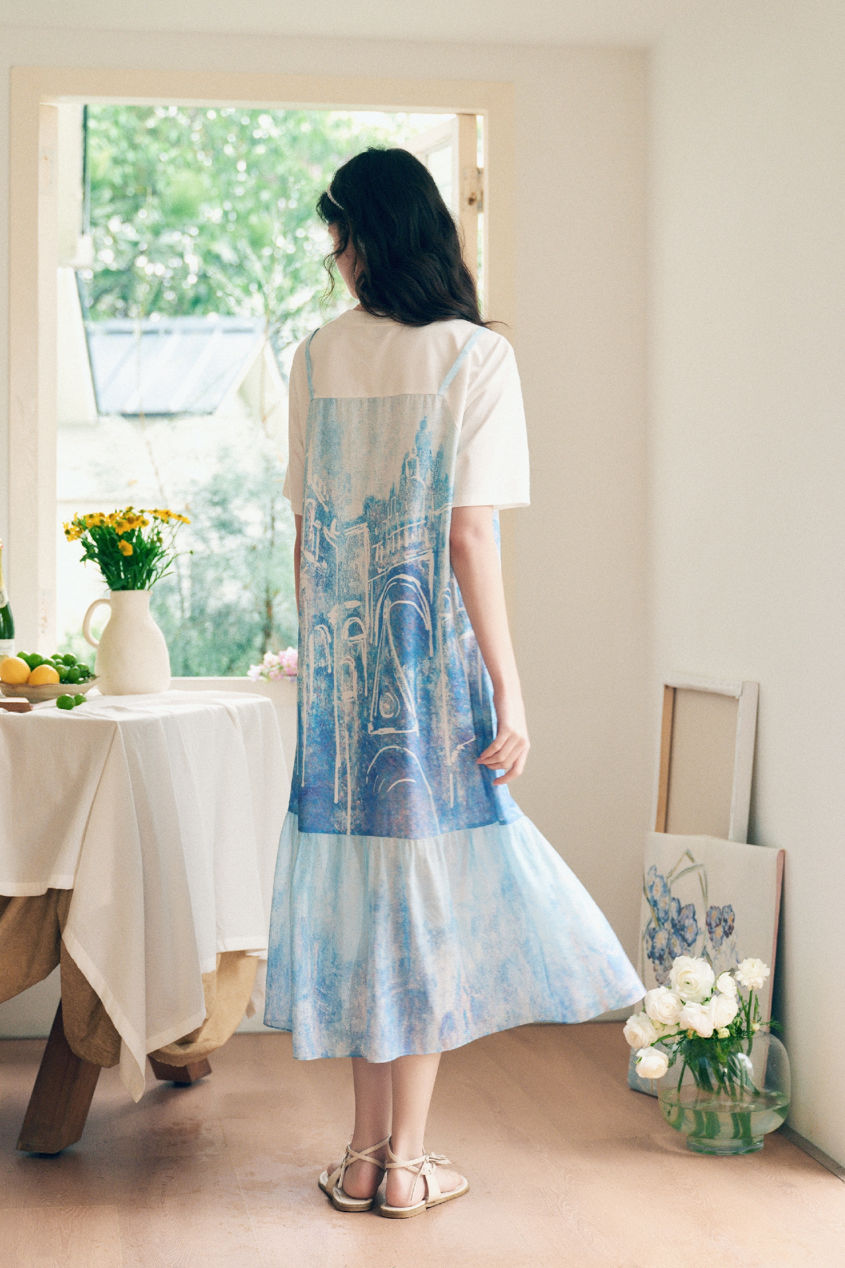 Embroidered Printed Dress