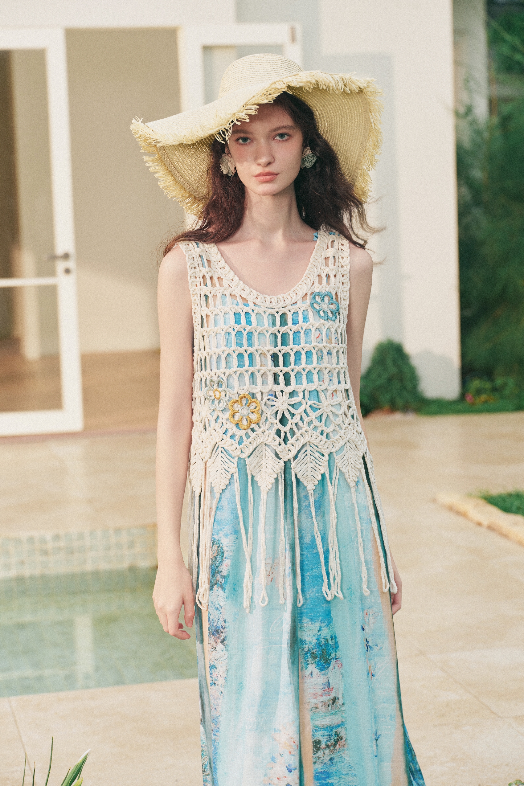 Hollow Vest & Strap Dress Set