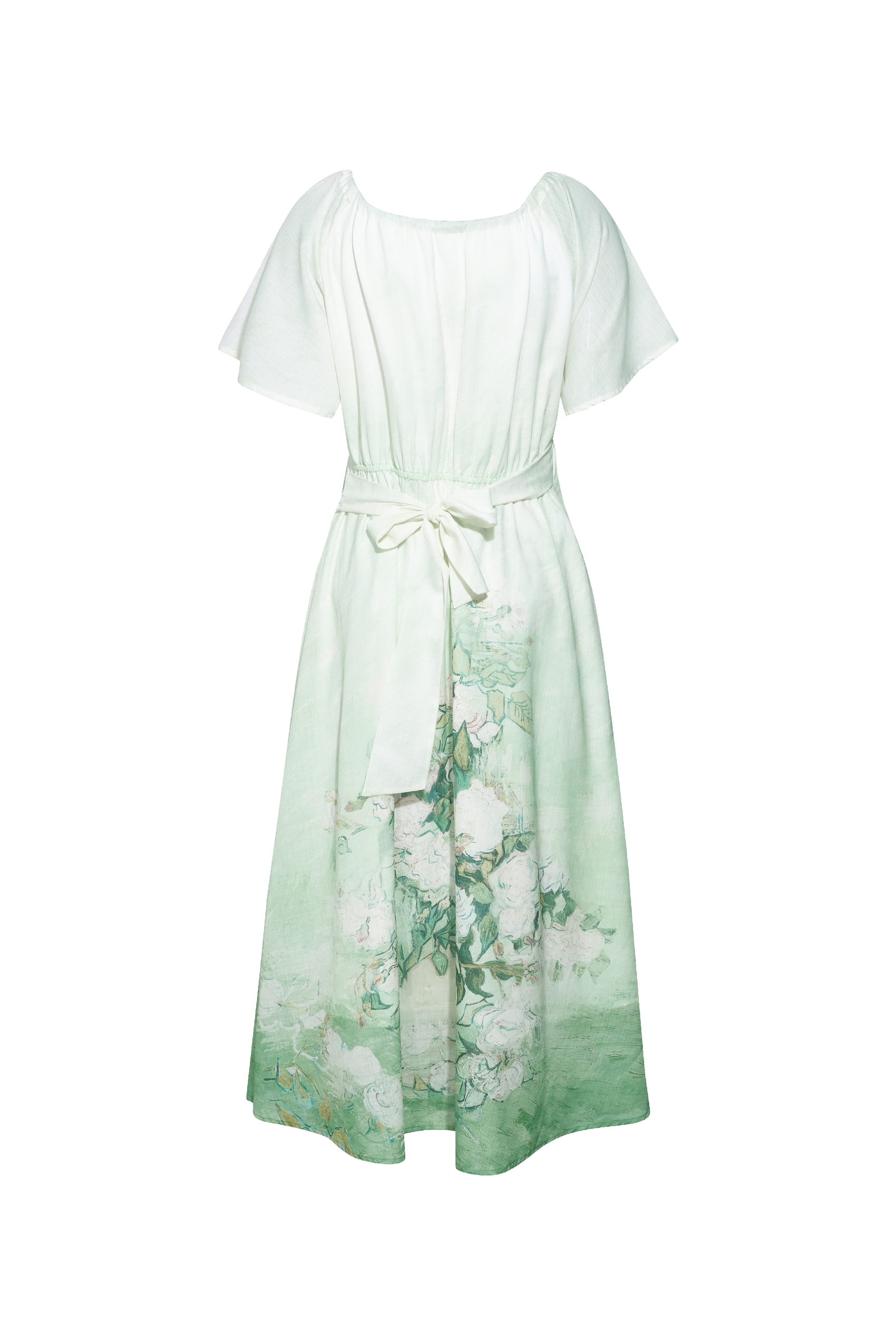 Waist-Cinched Printed Dress-LYONSENS