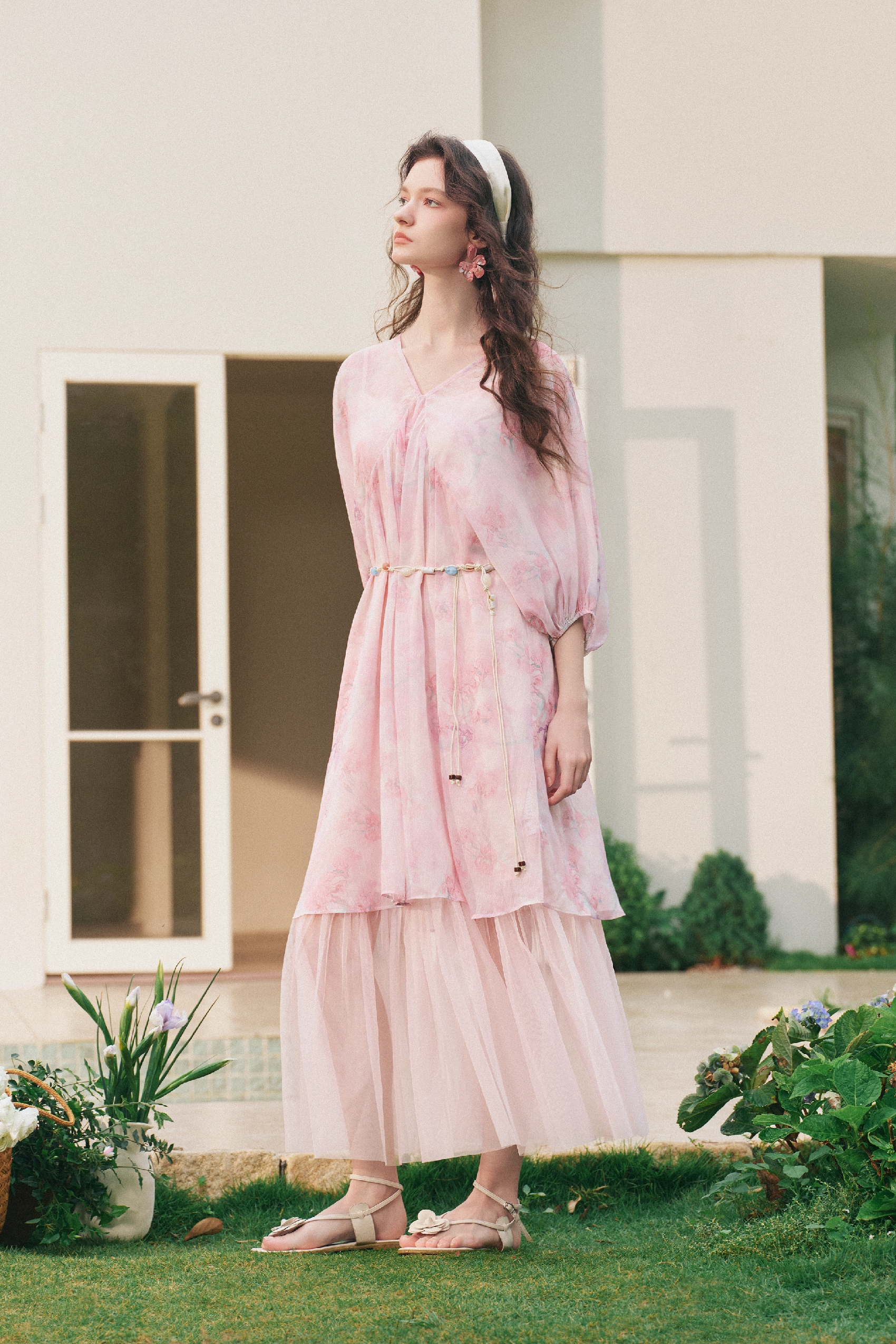 Printed Chiffon Dress-LYONSENS