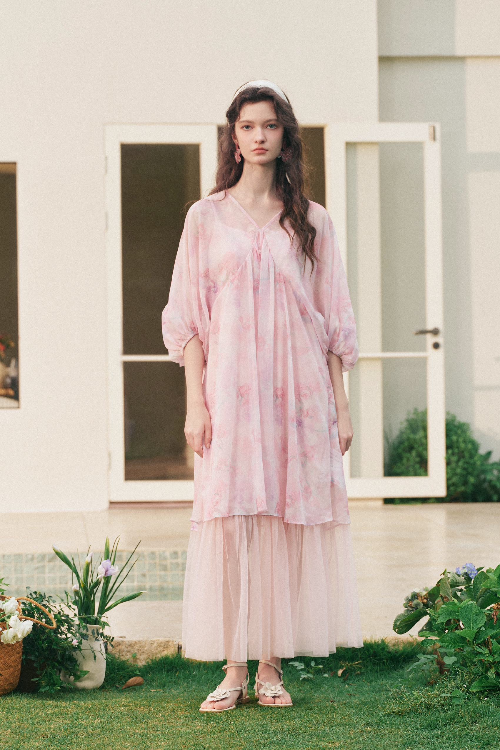Printed Chiffon Dress-LYONSENS
