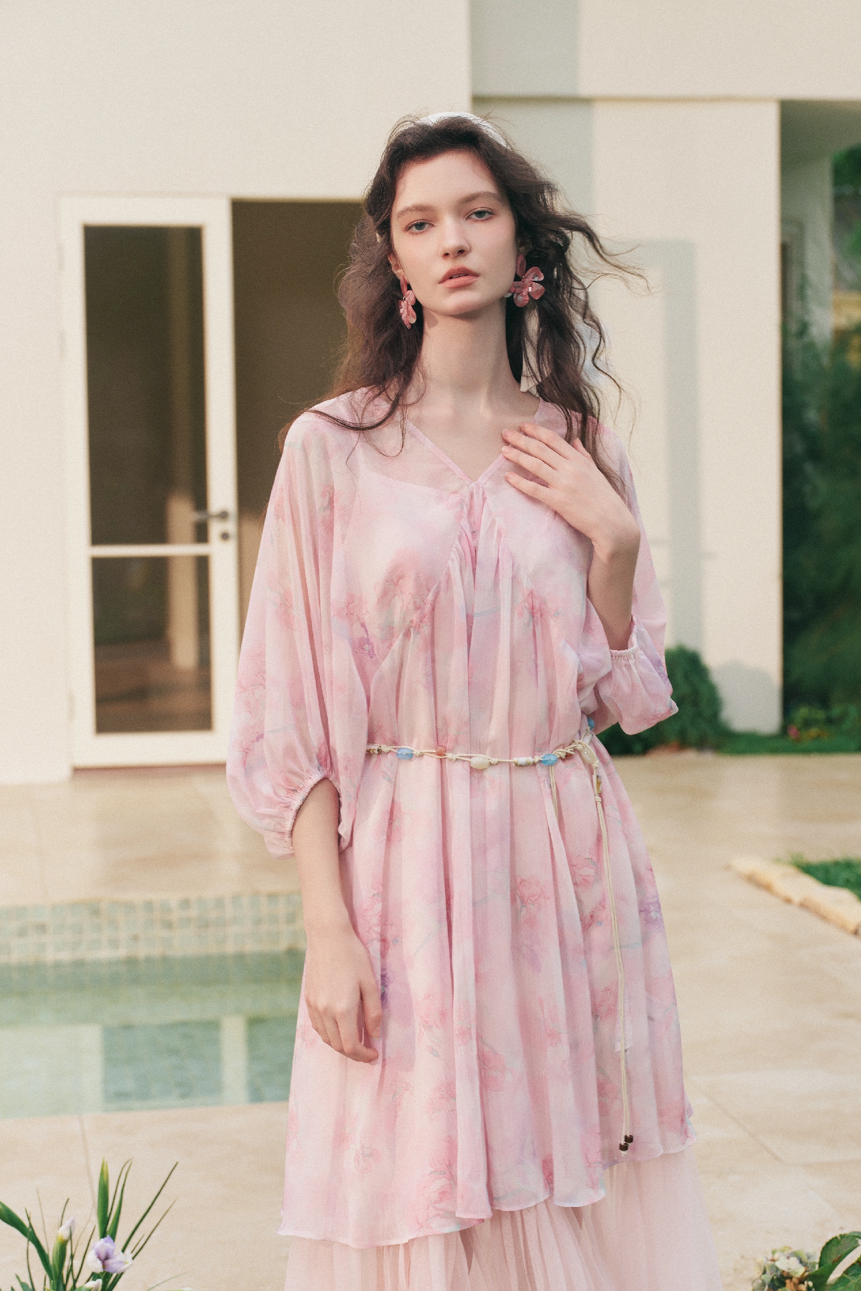 Printed Chiffon Dress-LYONSENS