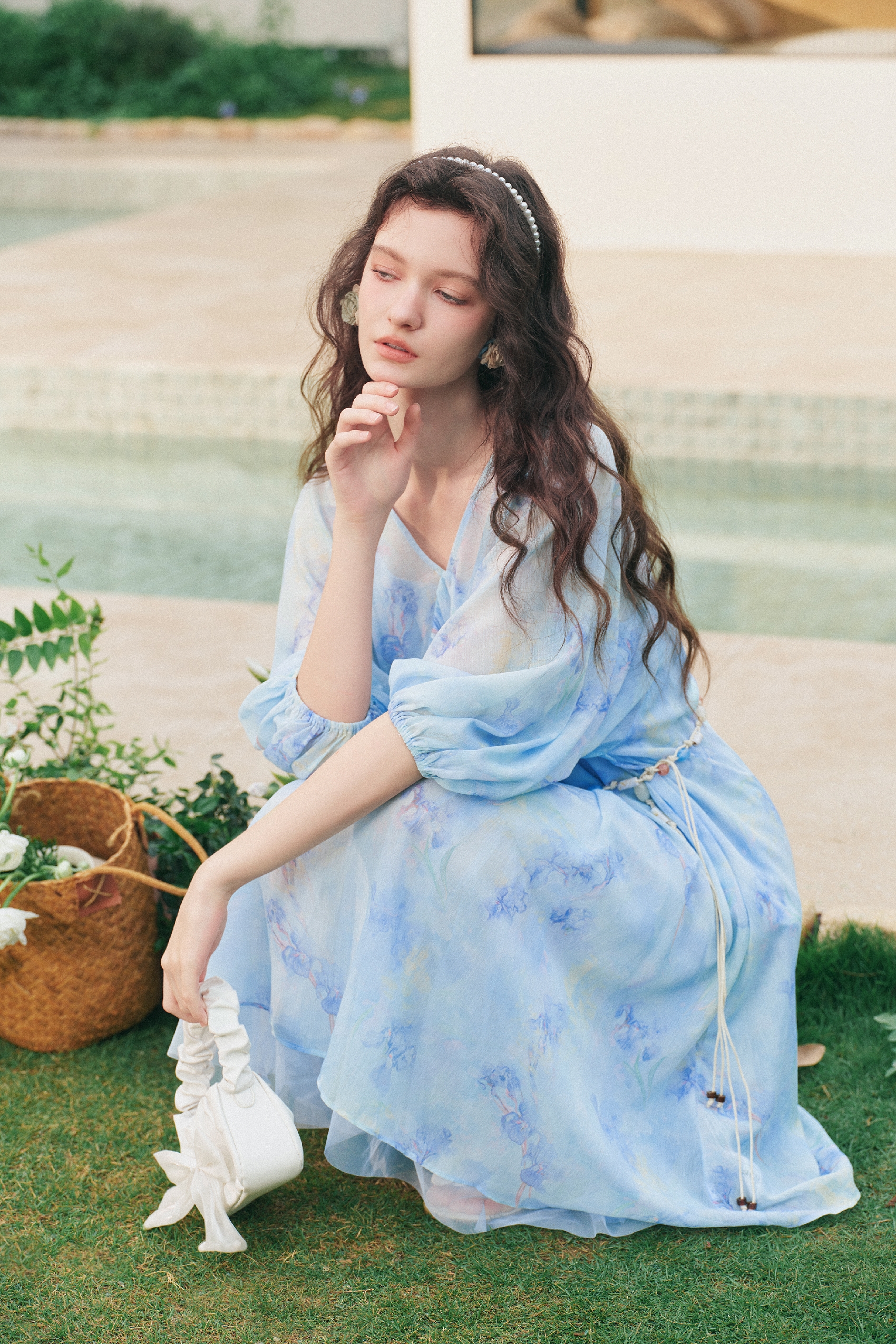 Printed Chiffon Dress-LYONSENS