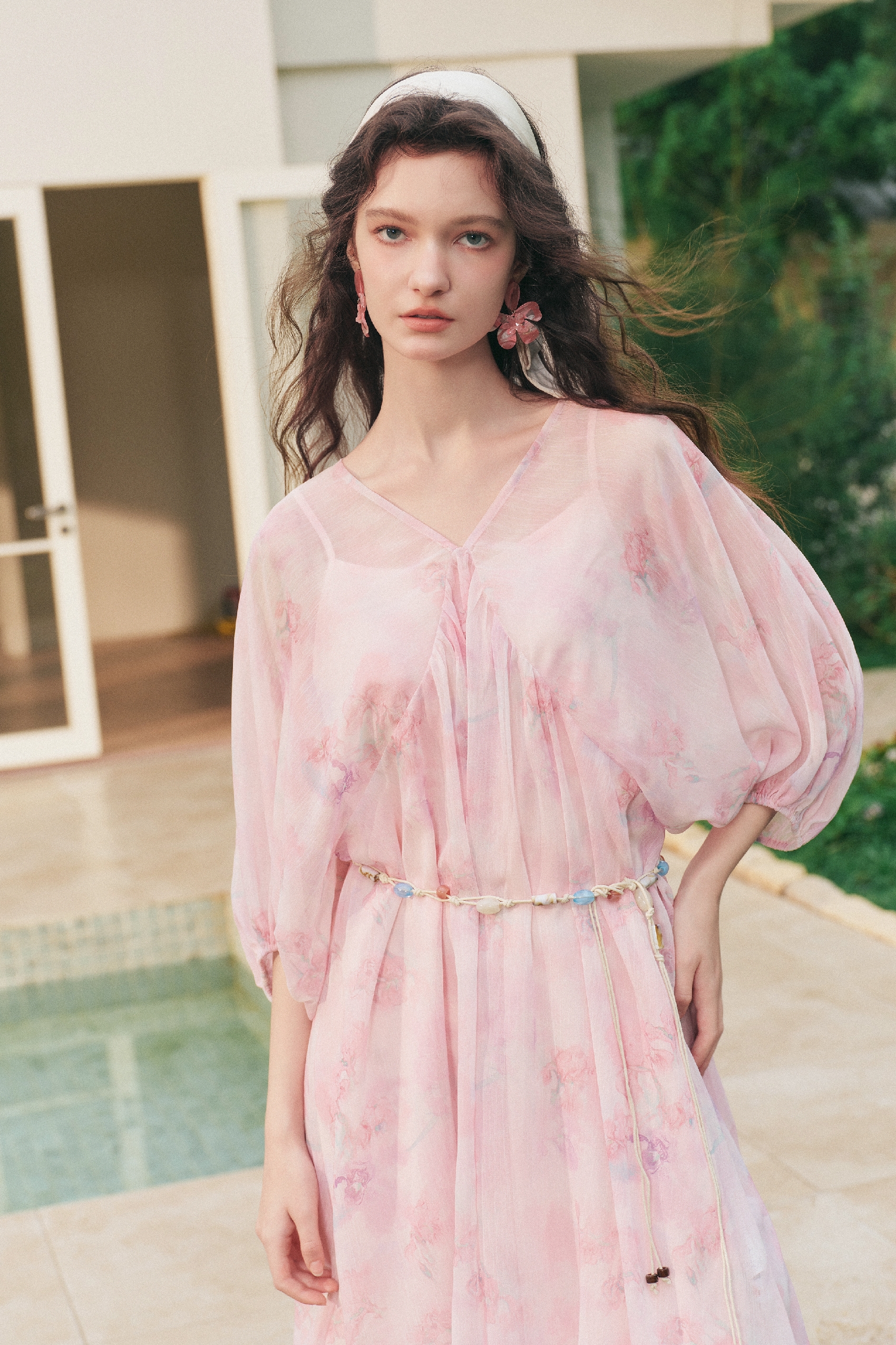 Printed Chiffon Dress-LYONSENS