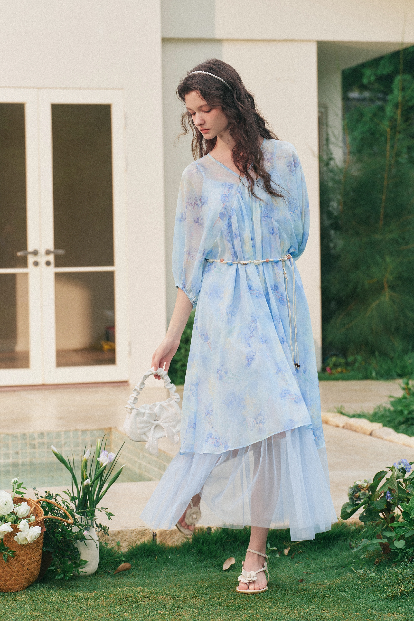 Printed Chiffon Dress-LYONSENS
