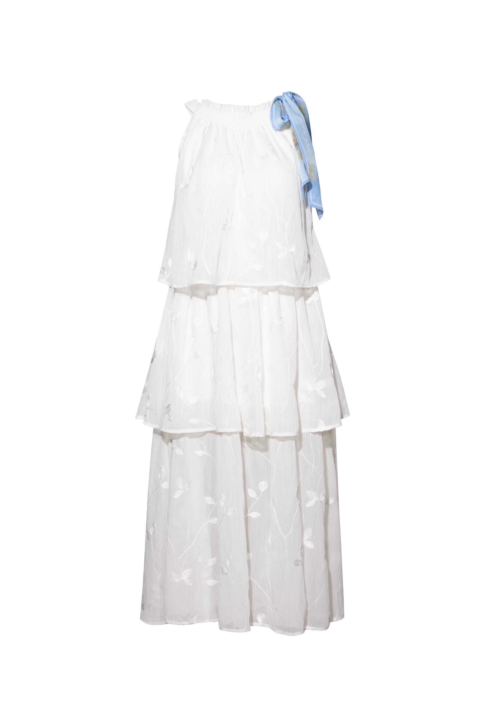 Embroidered Halter Neck Dress