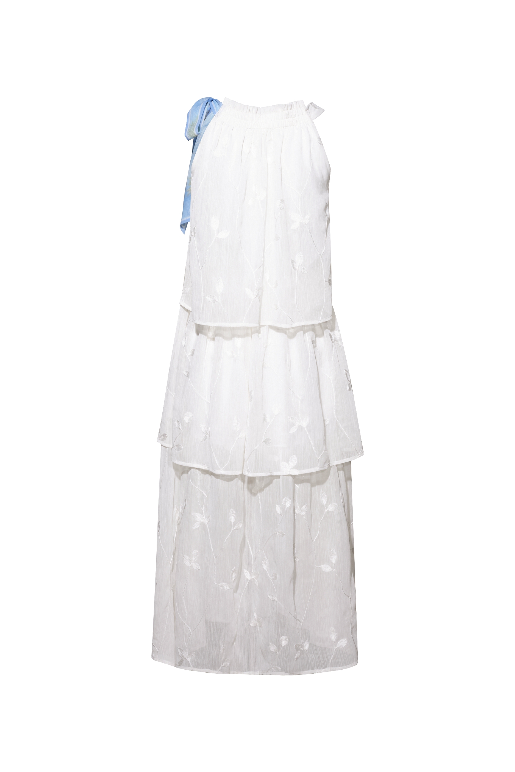 Embroidered Halter Neck Dress