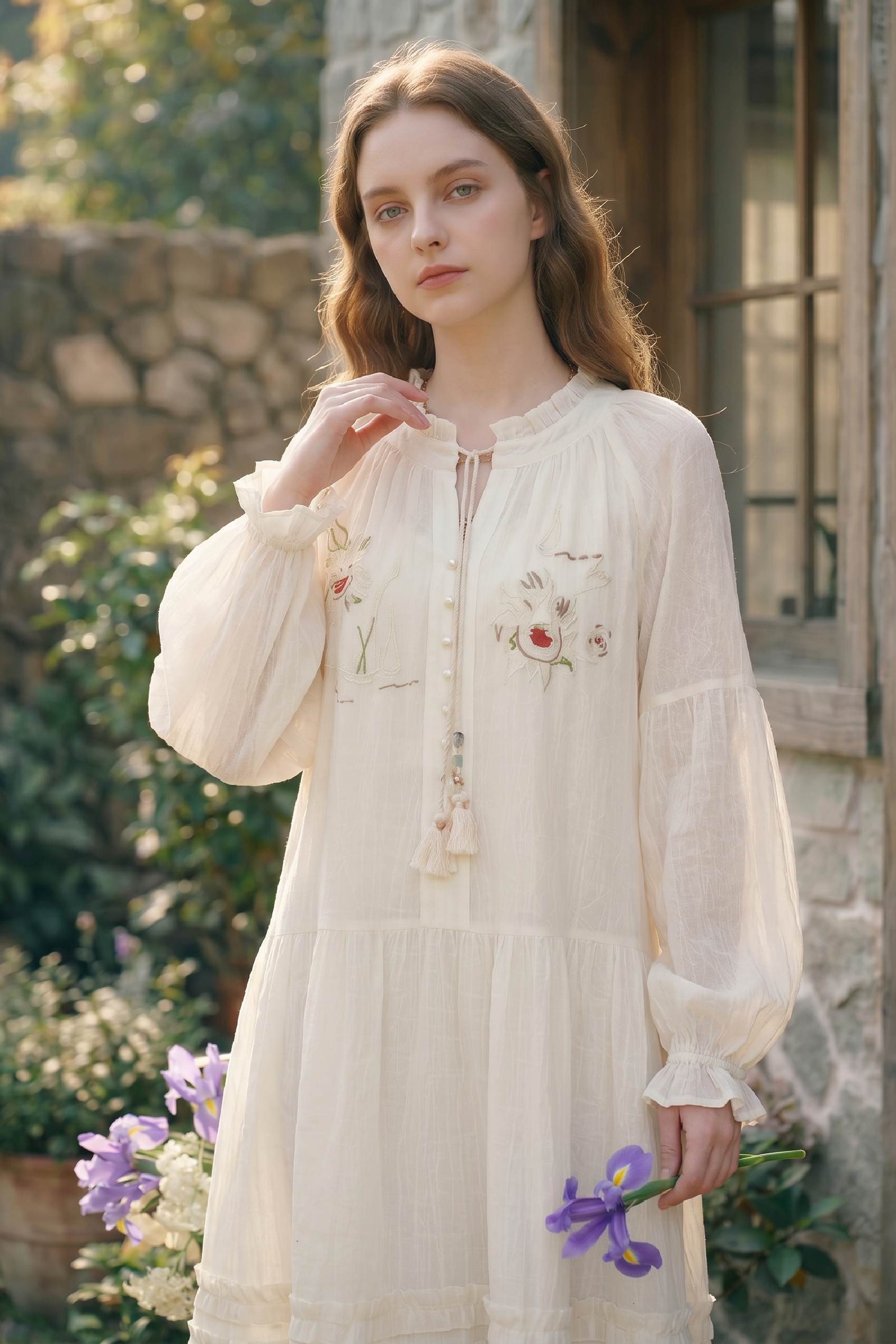 A-Line Embroidered Dress