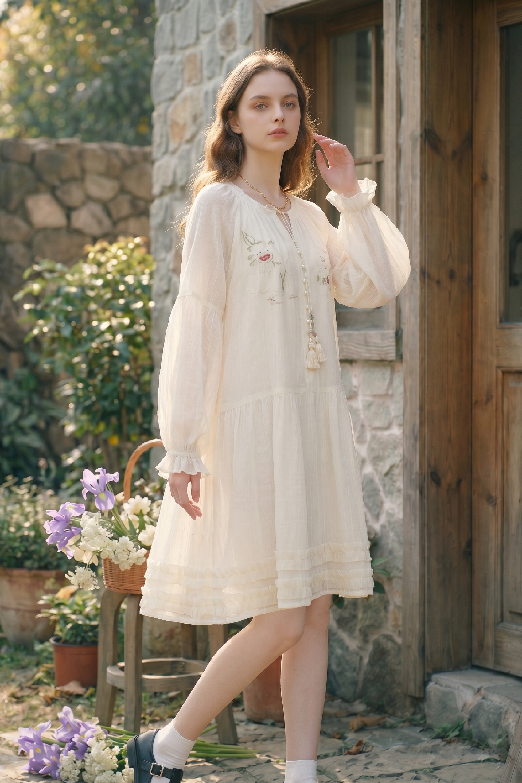 A-Line Embroidered Dress