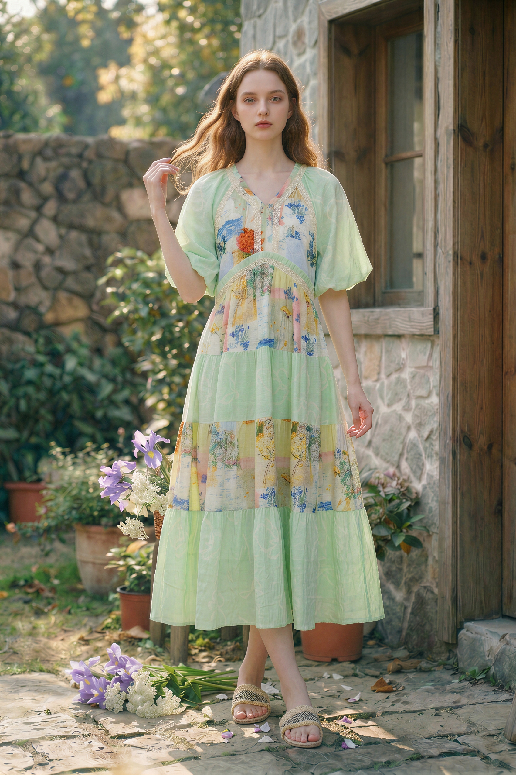 Patchwork Printed Dress