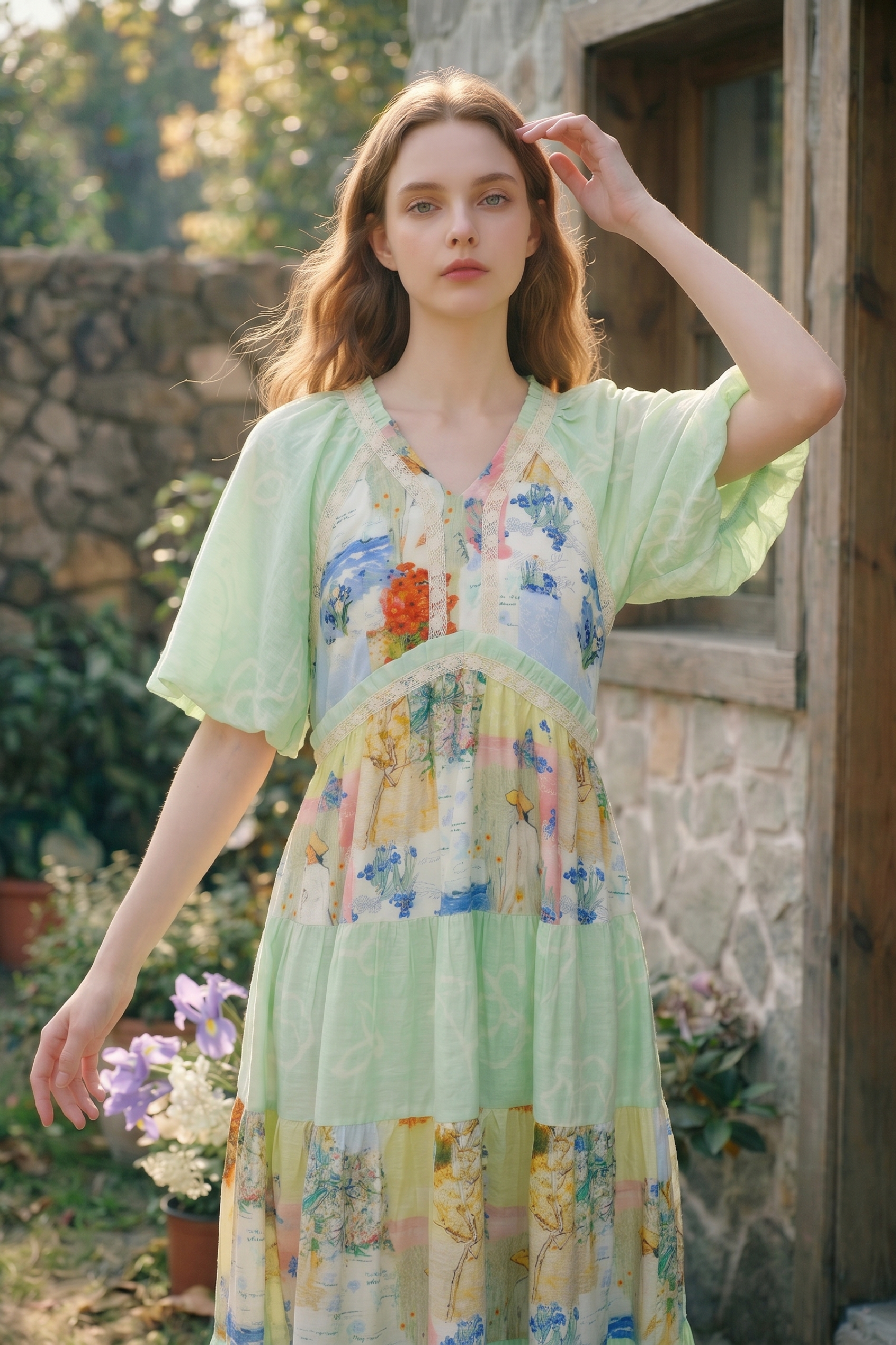 Patchwork Printed Dress