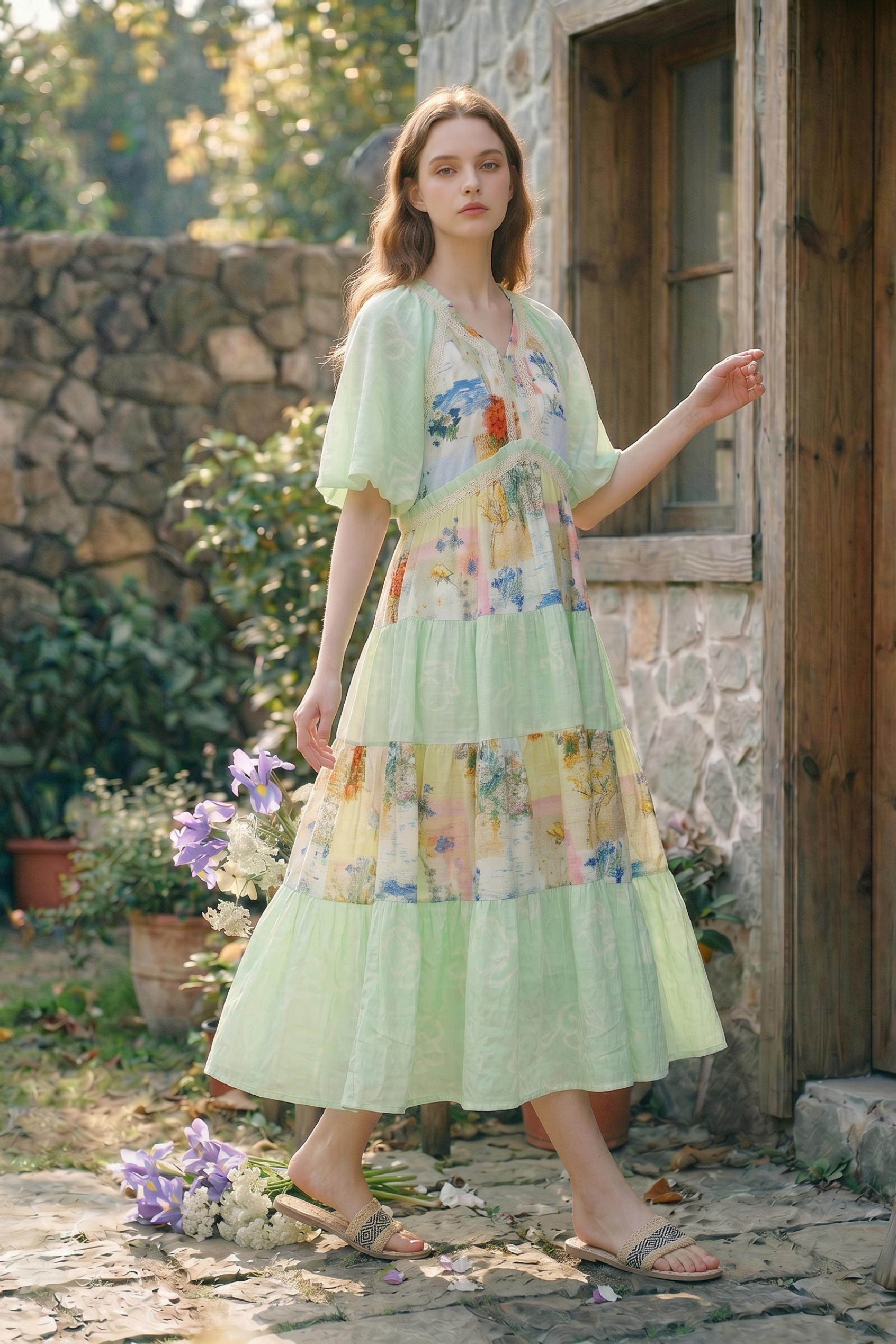 Patchwork Printed Dress