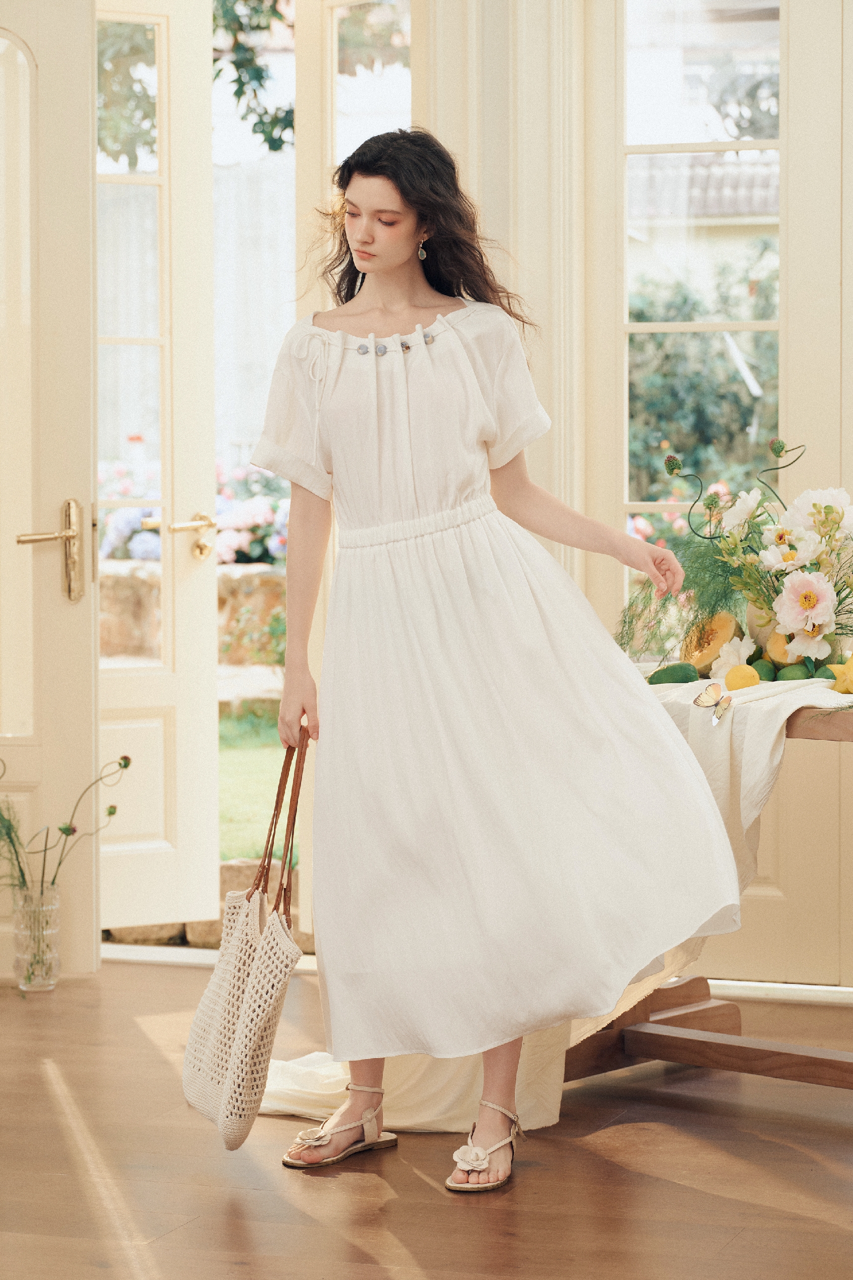 White Printed Dress