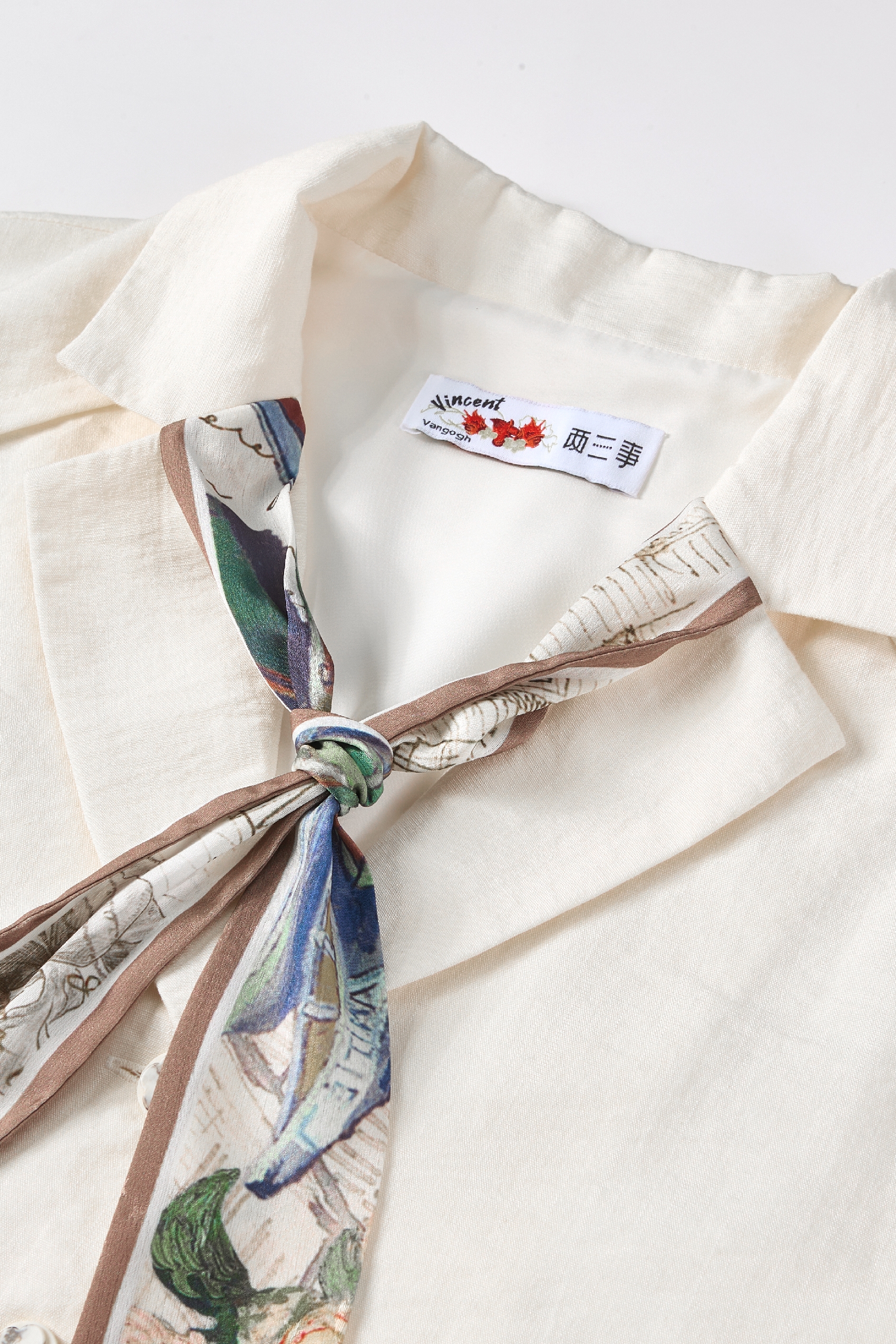 Embroidered Lapel Dress