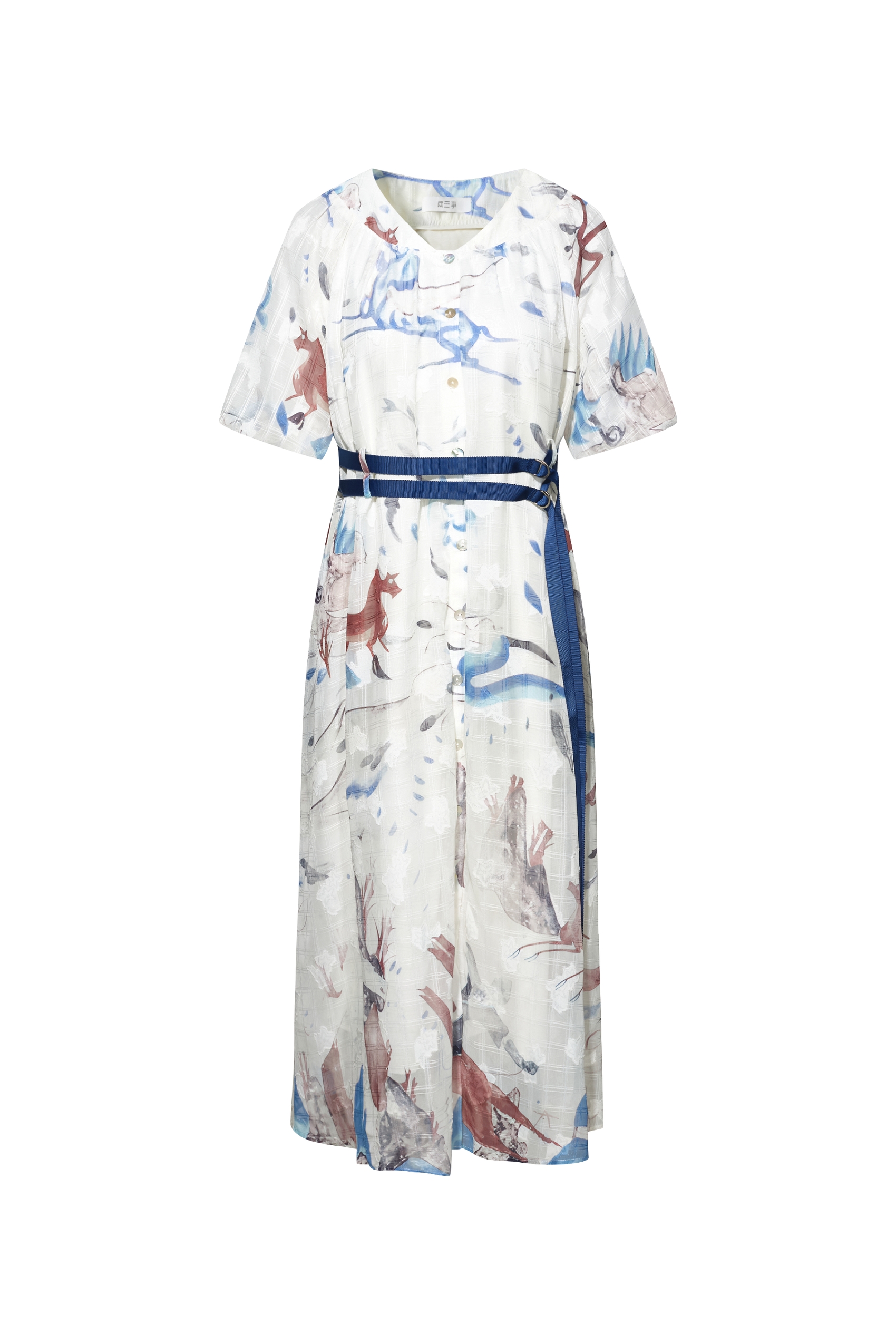 Color-block Printed Dress-LYONSENS