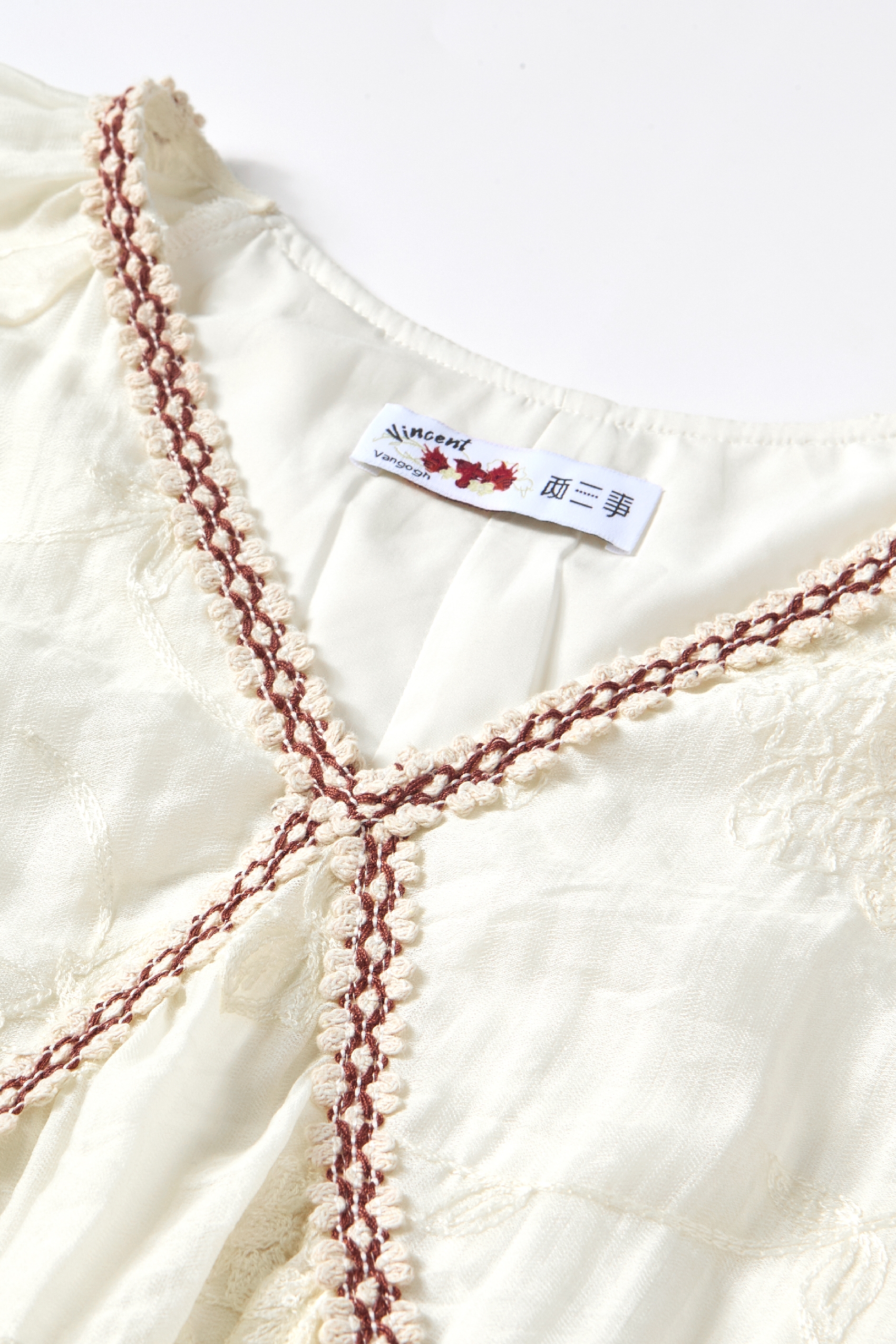 Waist-cinched Embroidered Dress