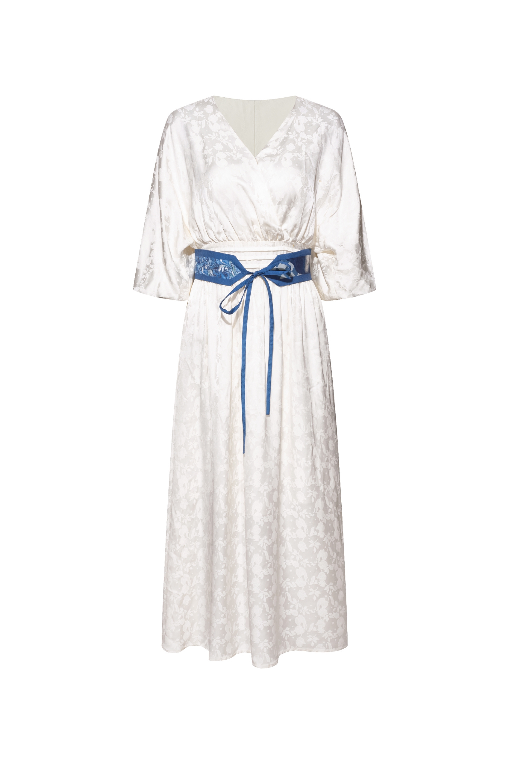 V-neck Waist-tied Dress