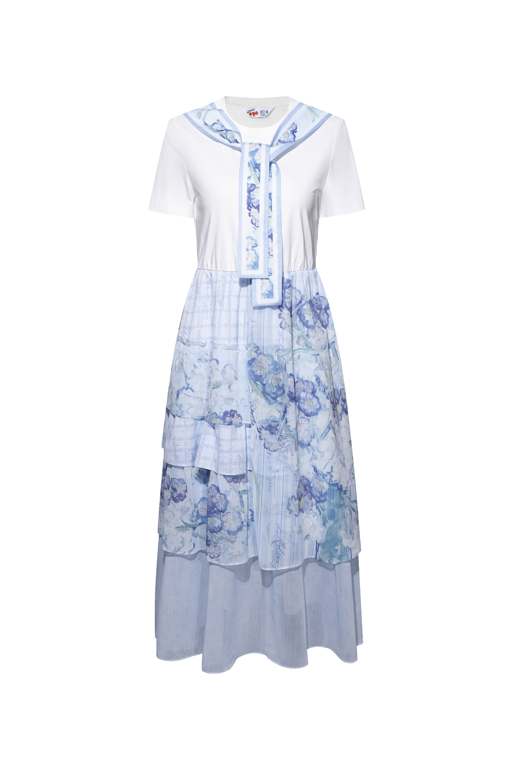 Waist-cinched Printed Dress