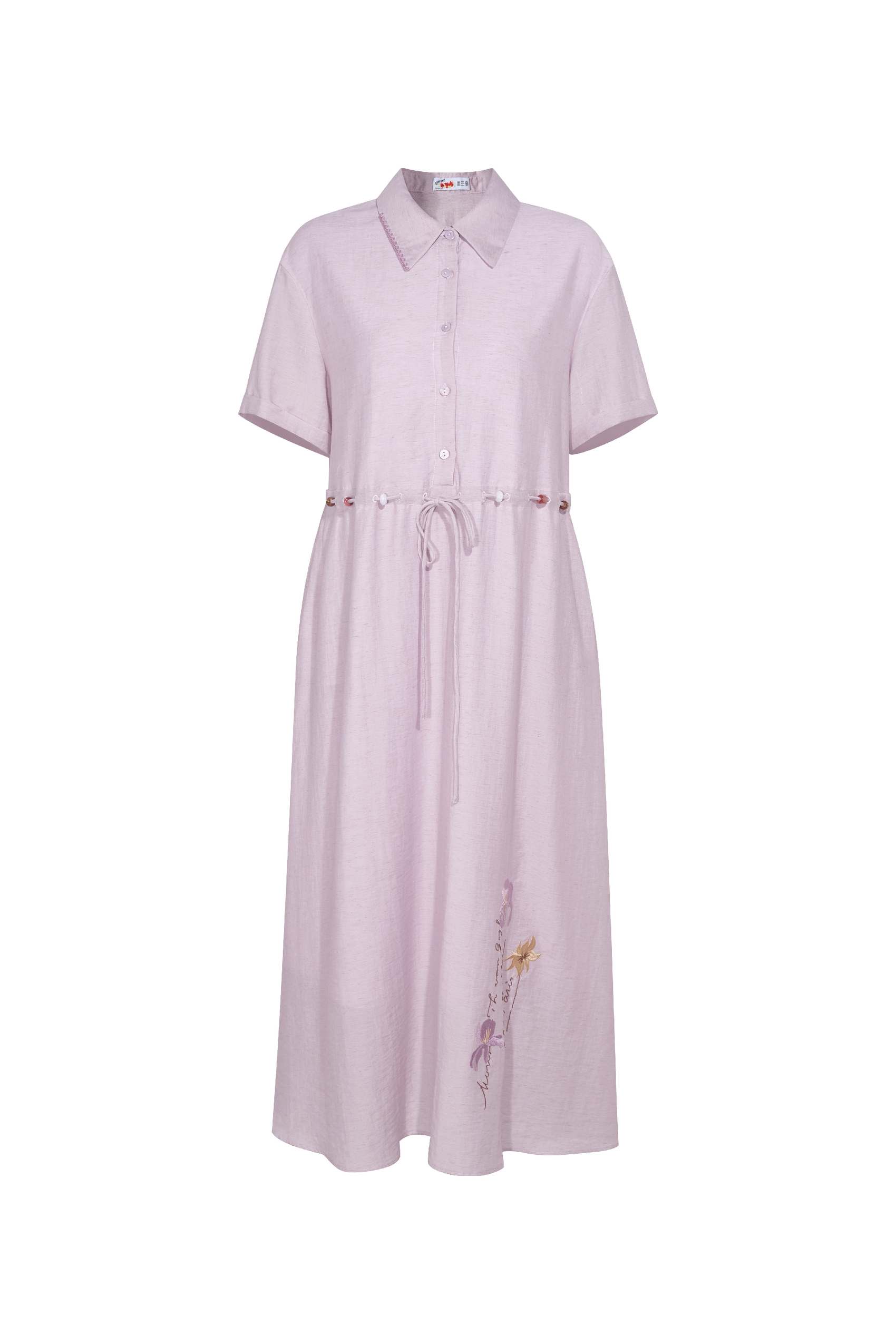 Lapel Collar Floral Midi Dress