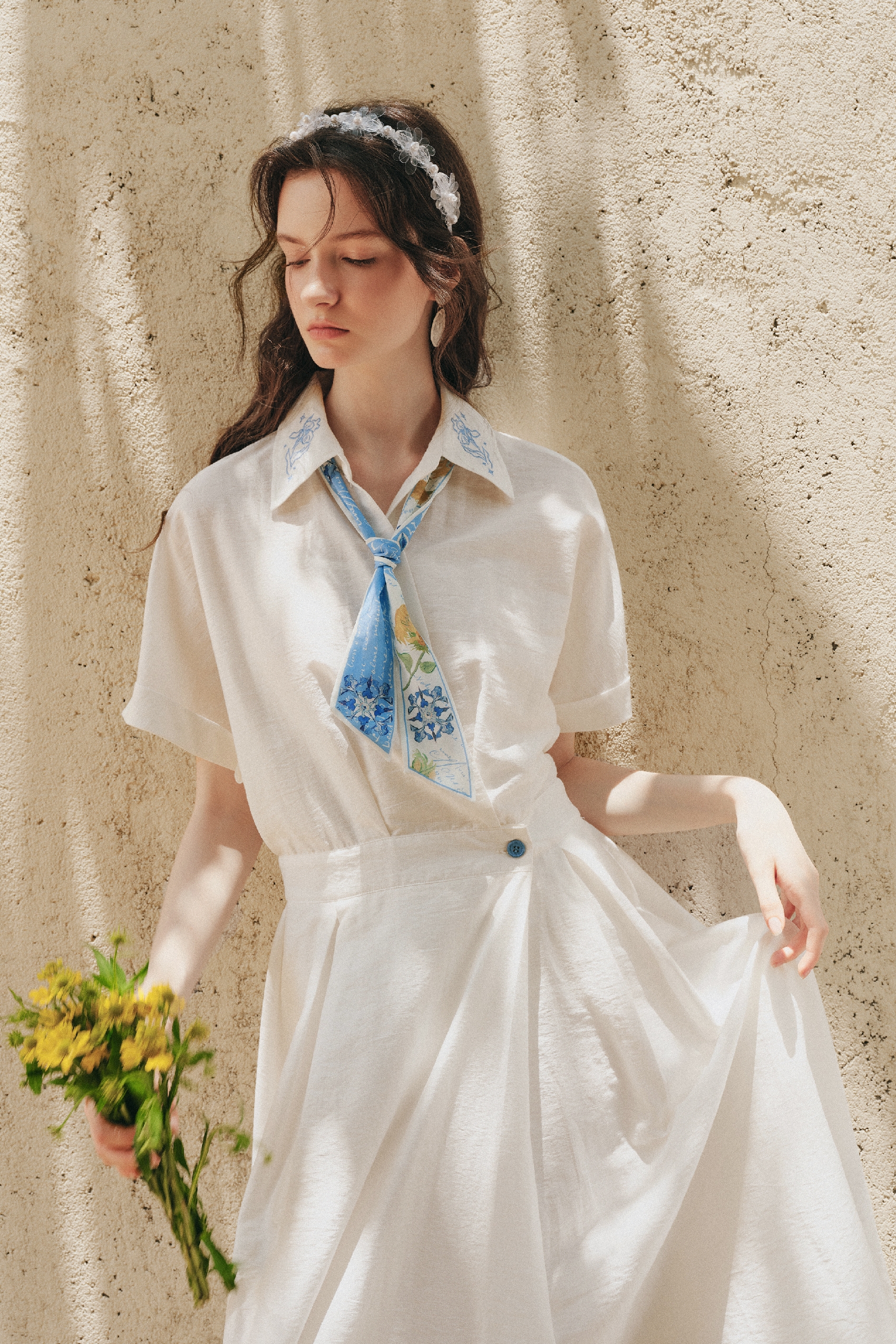 Ribbon Detail Waist Fitted Dress