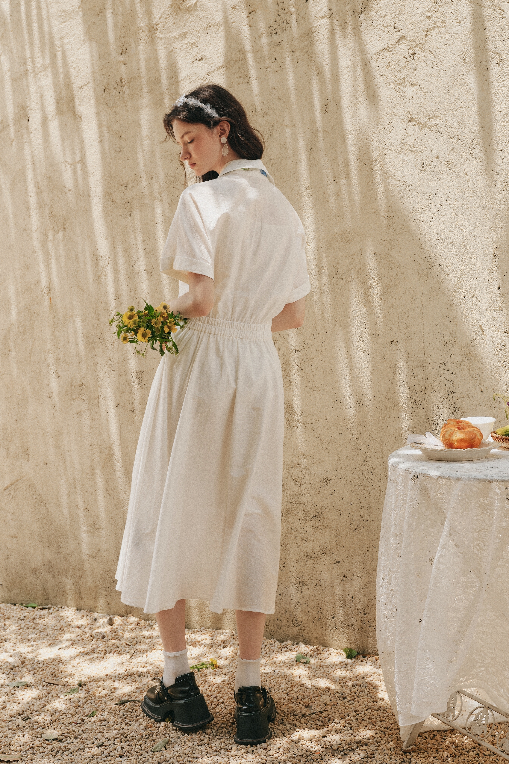 Ribbon Detail Waist Fitted Dress