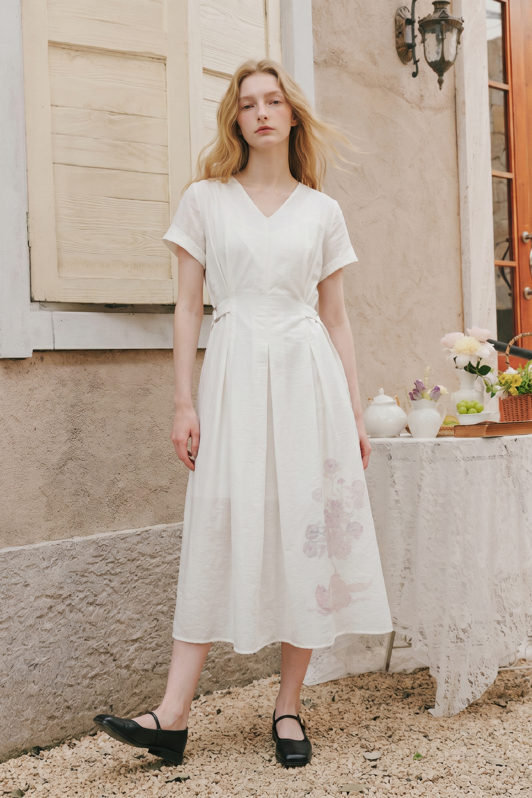 Waist-Cinched Dress-LYONSENS