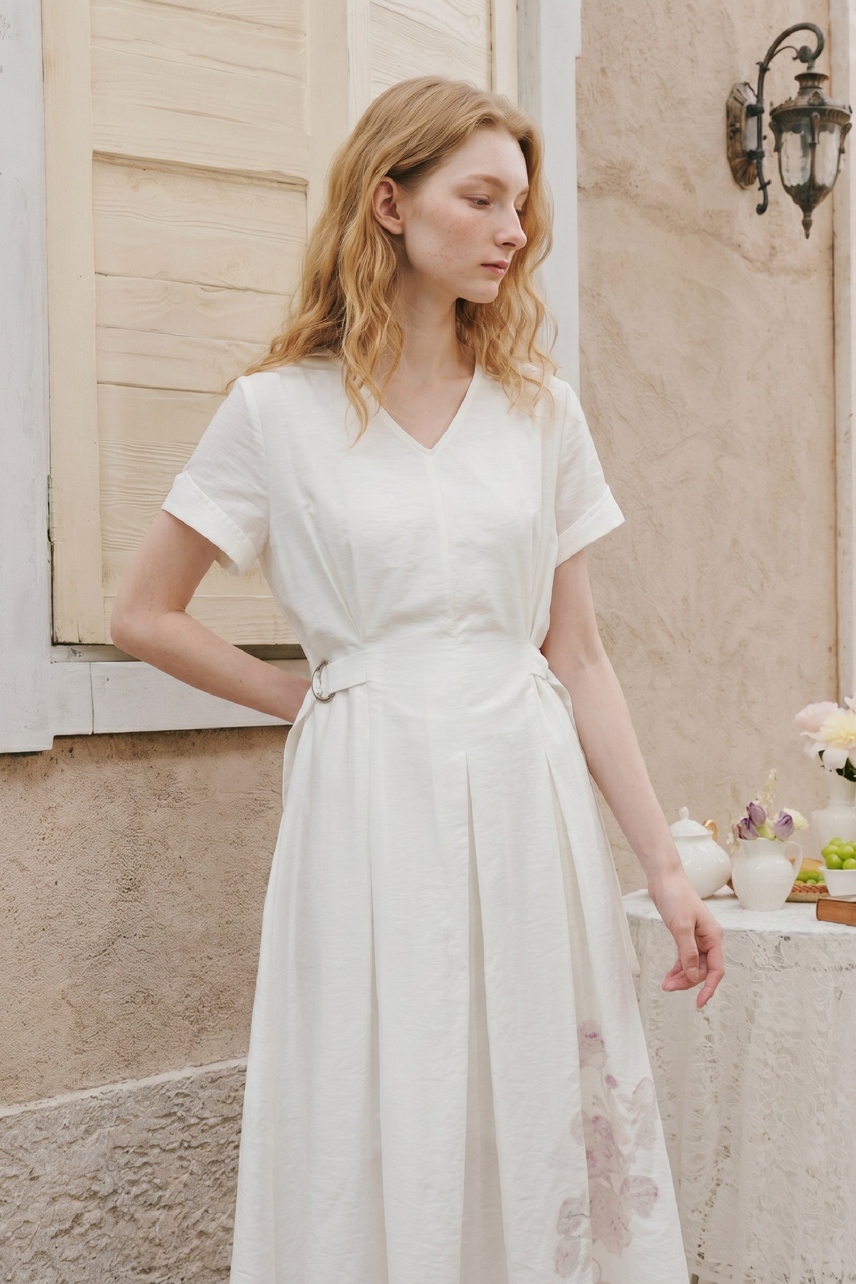 Waist-Cinched Dress-LYONSENS