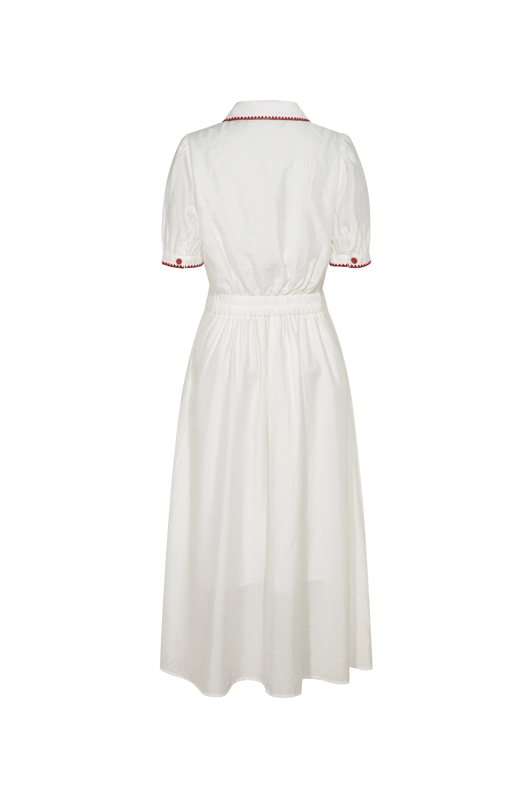 Sailor Collar Embroidery Midi Dress