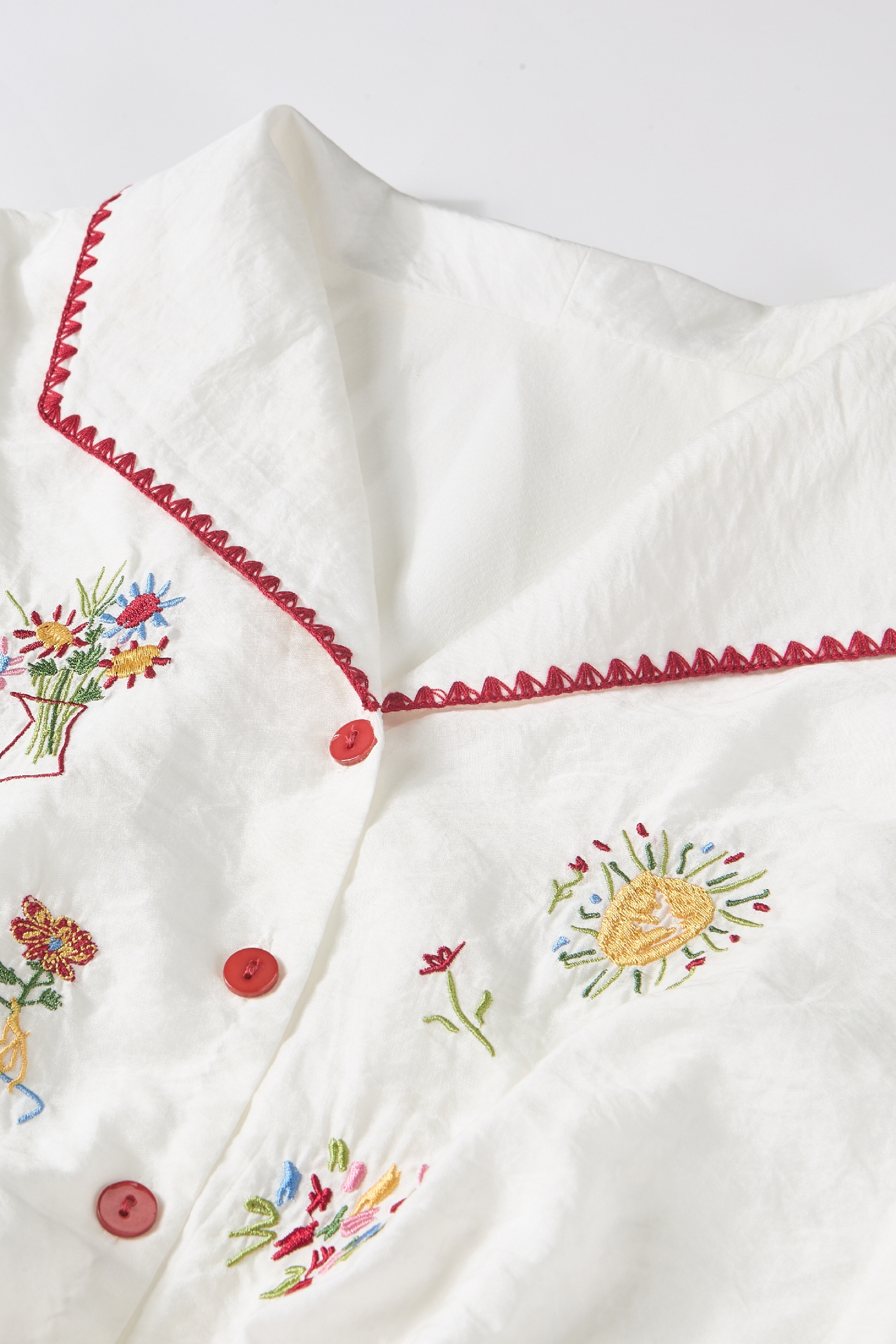 Sailor Collar Embroidery Midi Dress