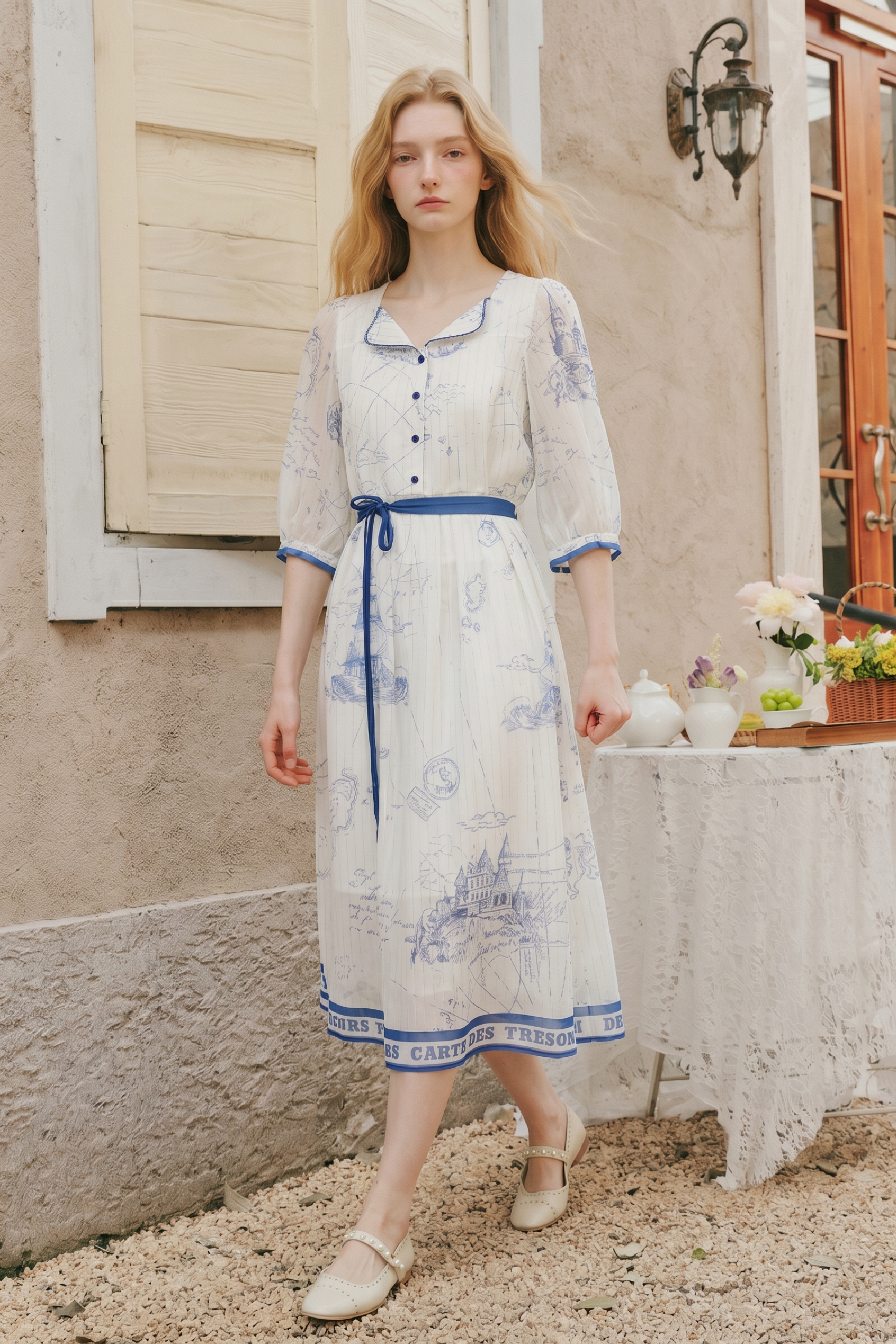 Vintage Elegant Midi Dress-LYONSENS