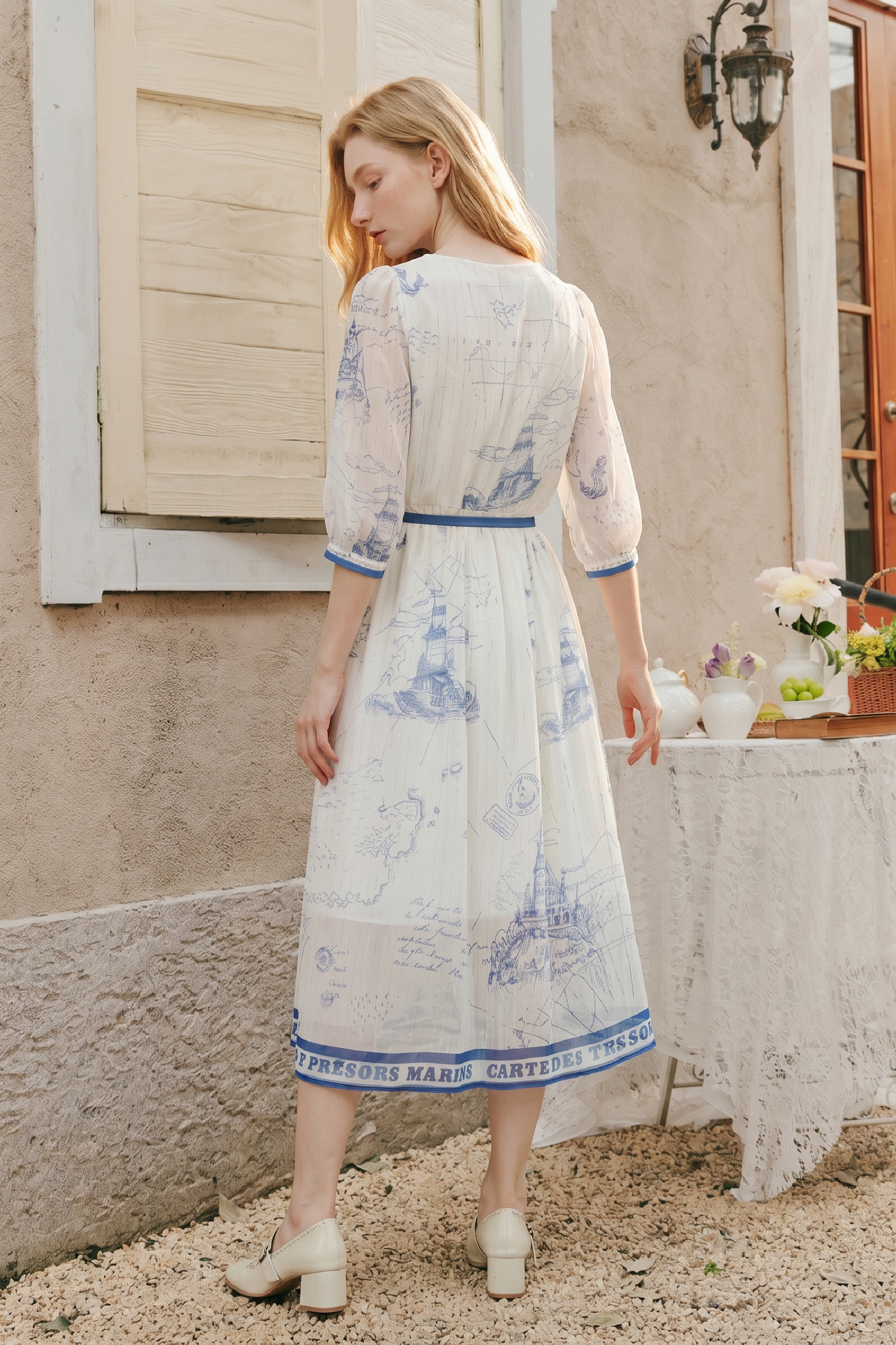 Vintage Elegant Midi Dress-LYONSENS