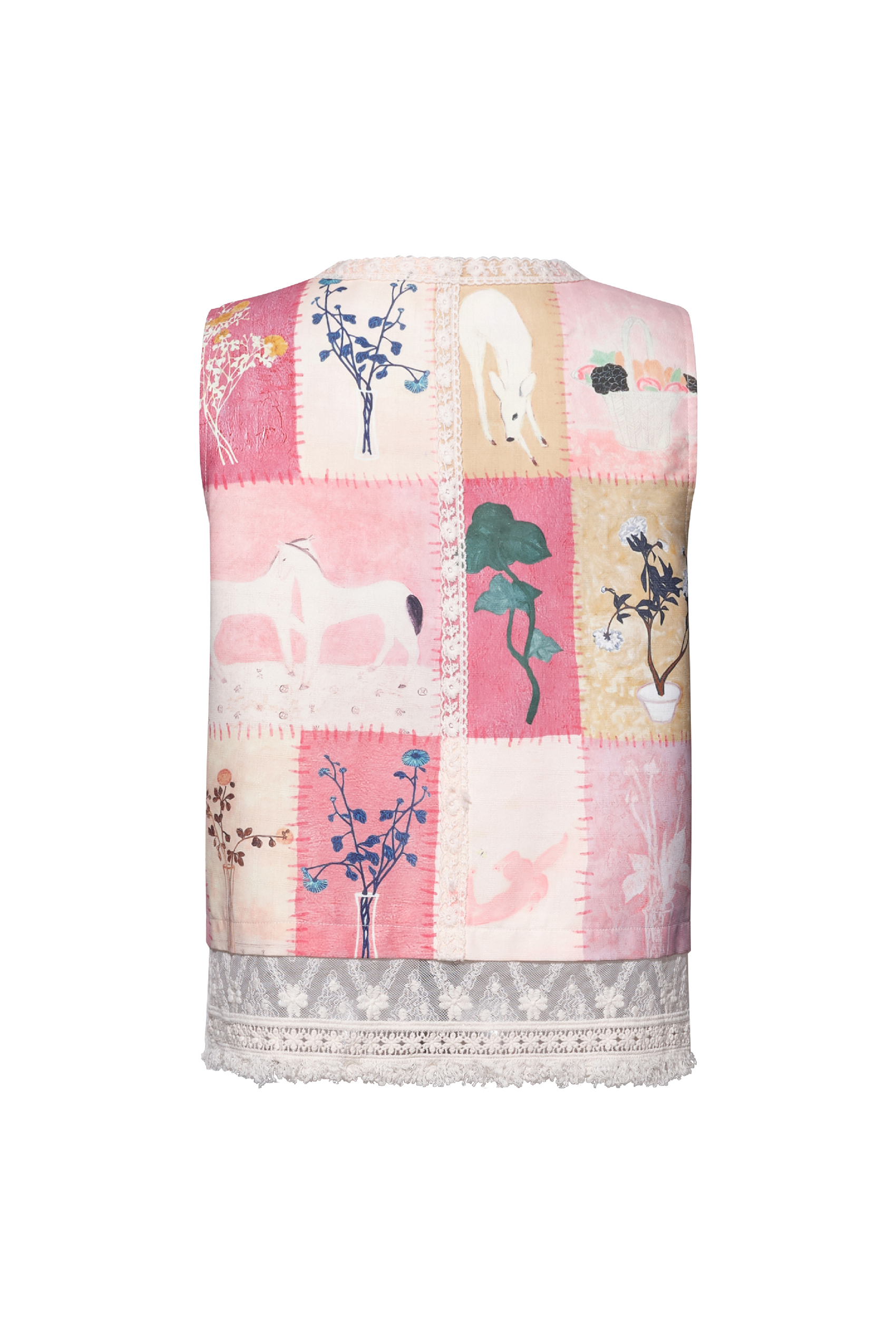 Pink Patchwork Vest