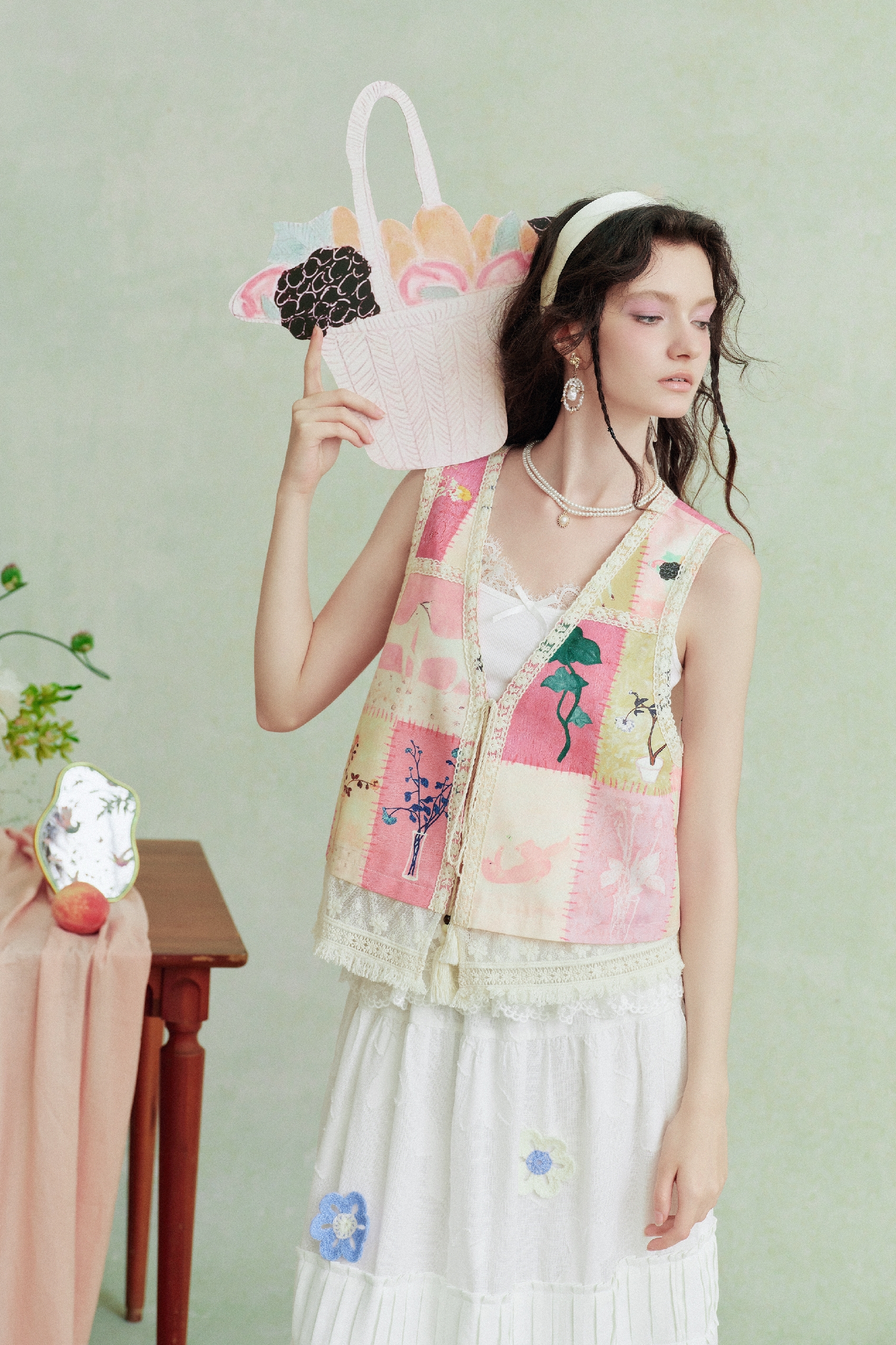 Pink Patchwork Vest