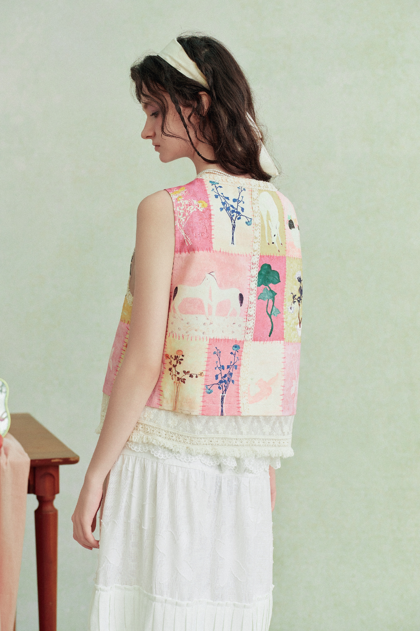 Pink Patchwork Vest