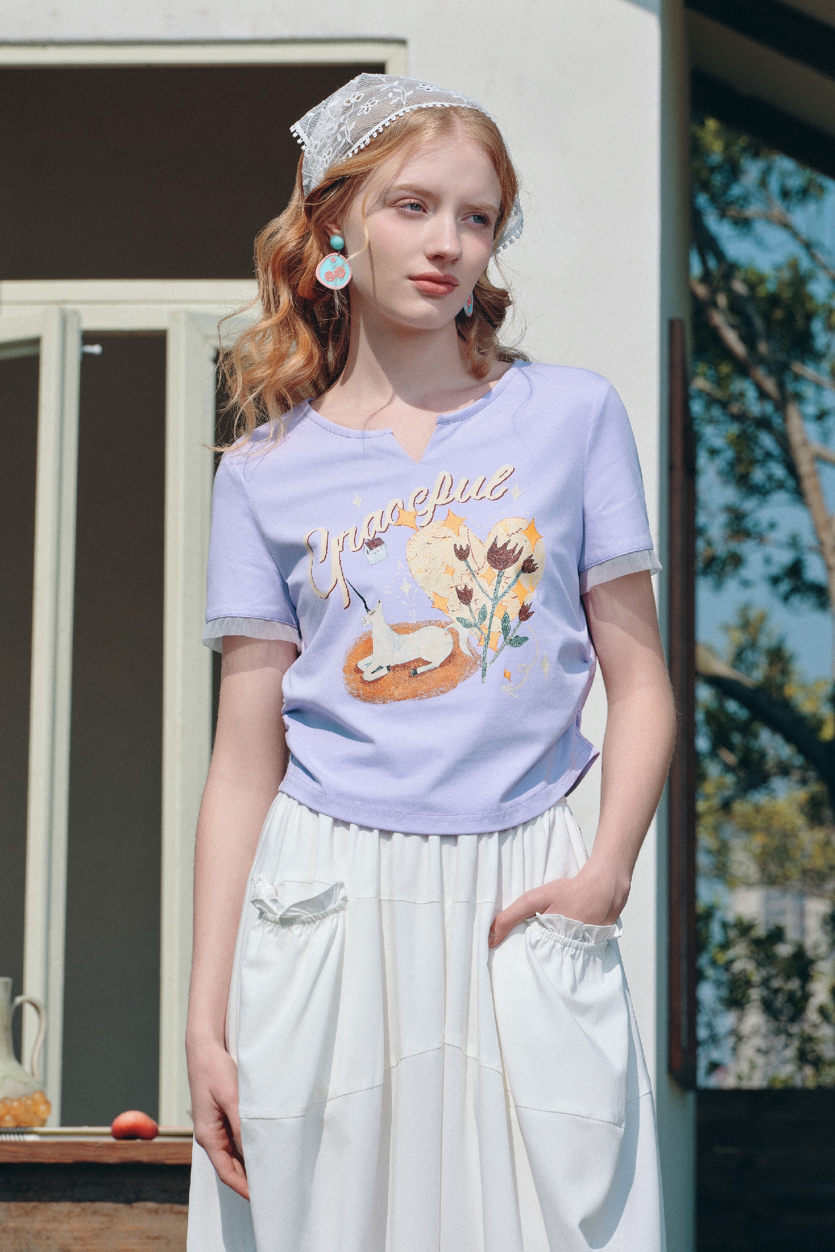 Purple Printed T-Shirt