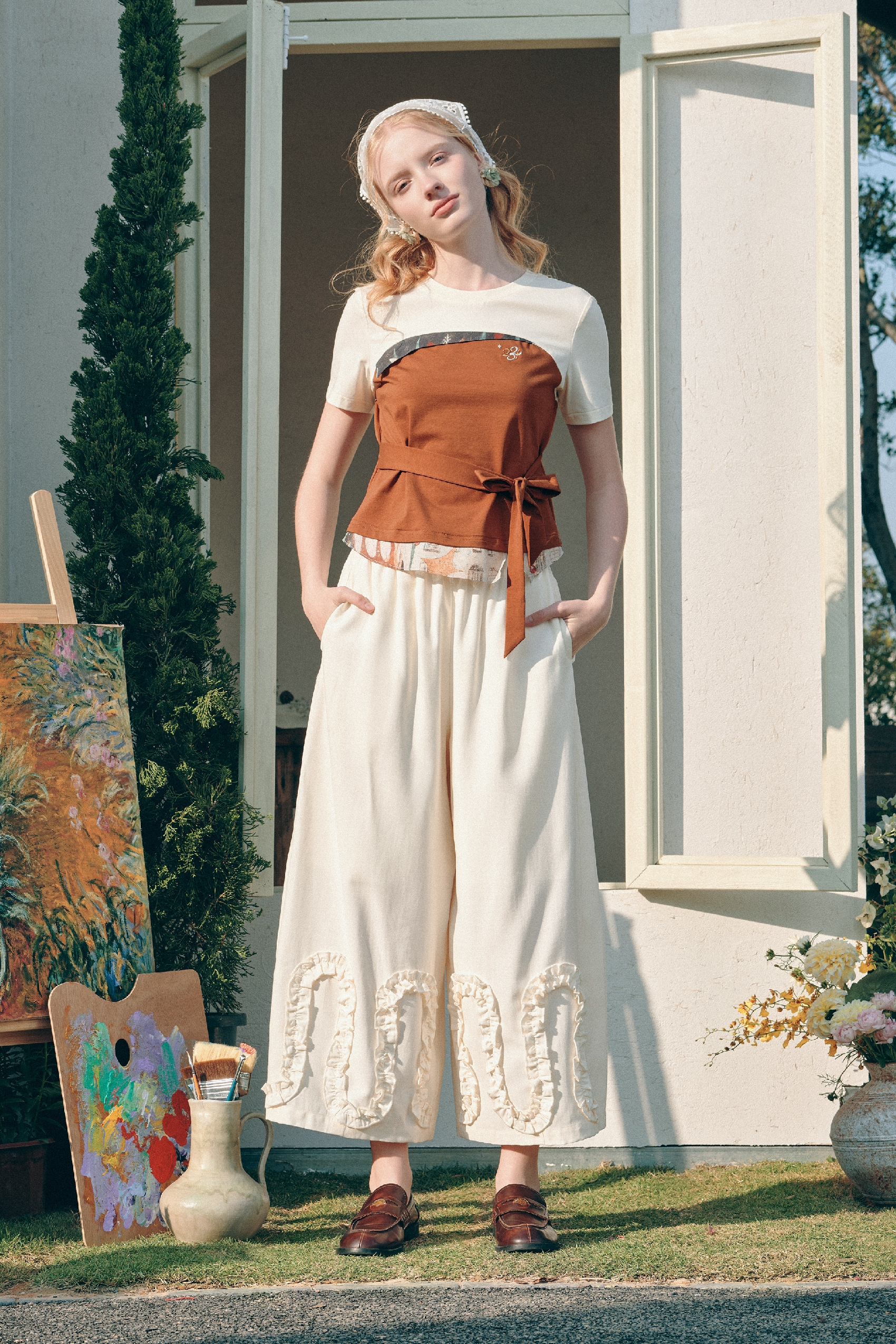 Colorblock Embroidered T-Shirt