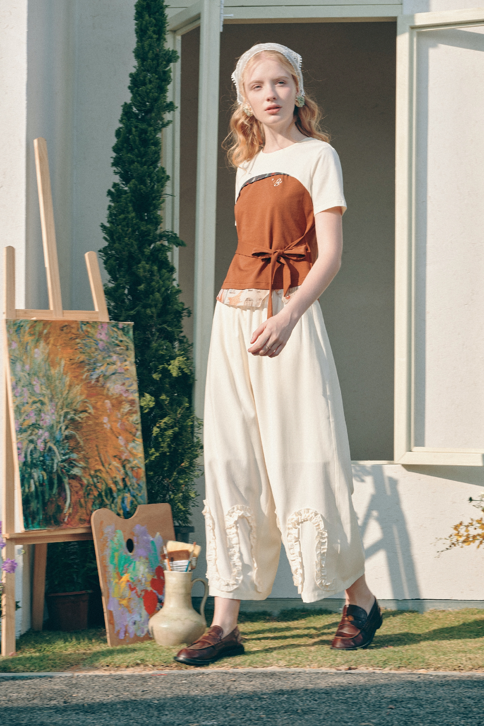 Colorblock Embroidered T-Shirt