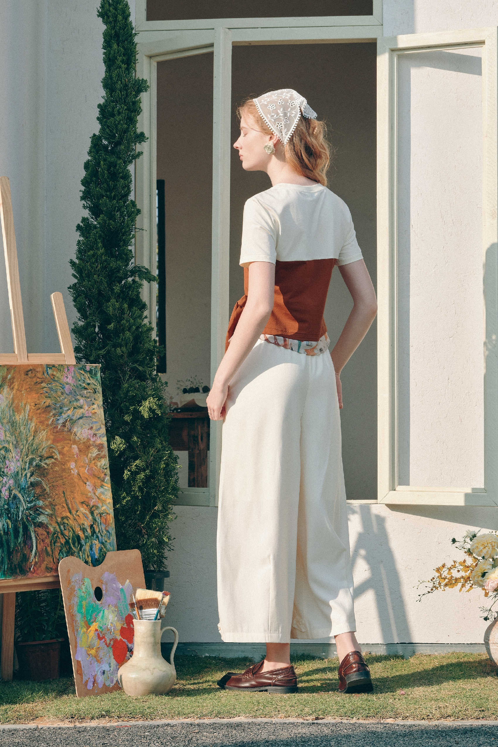 Colorblock Embroidered T-Shirt