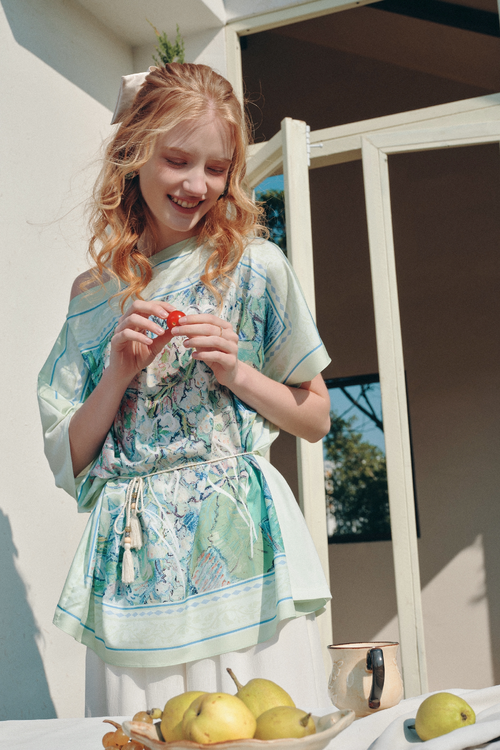 Off-Shoulder Printed T-Shirt