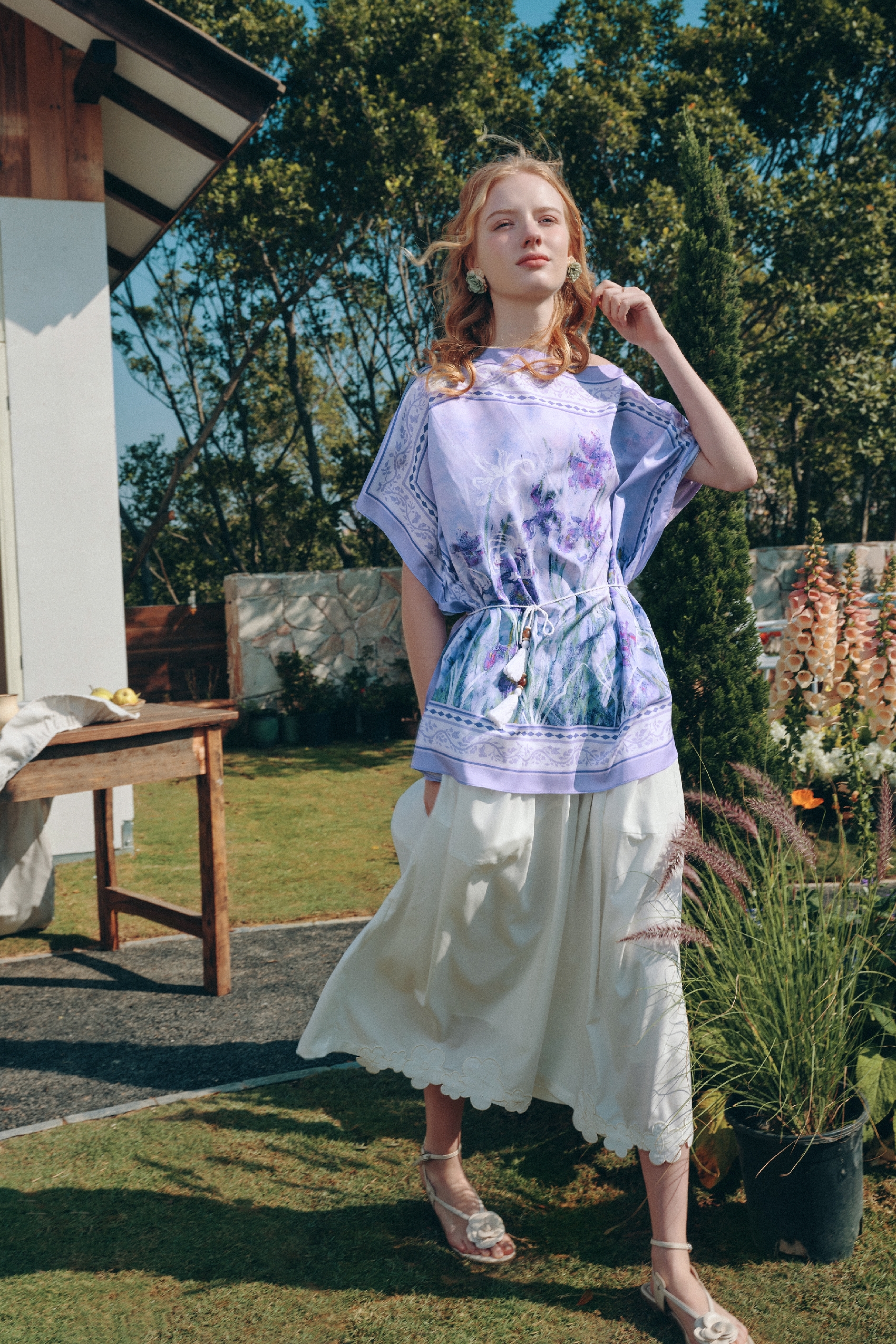 Off-Shoulder Printed T-Shirt