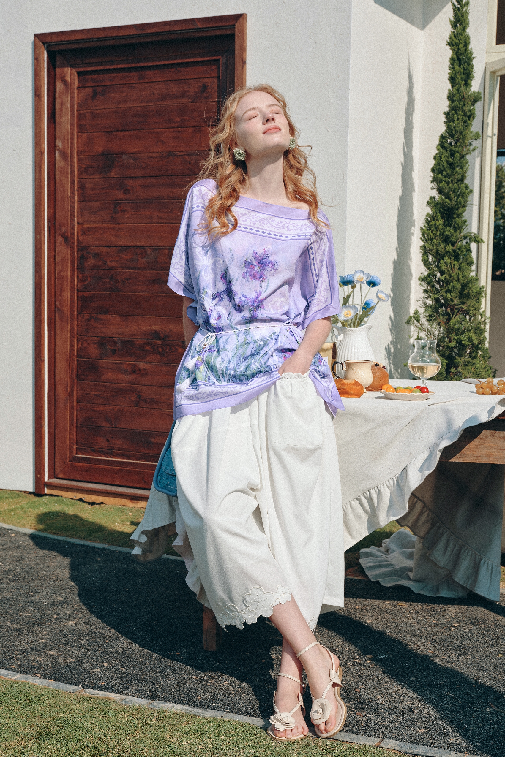 Off-Shoulder Printed T-Shirt