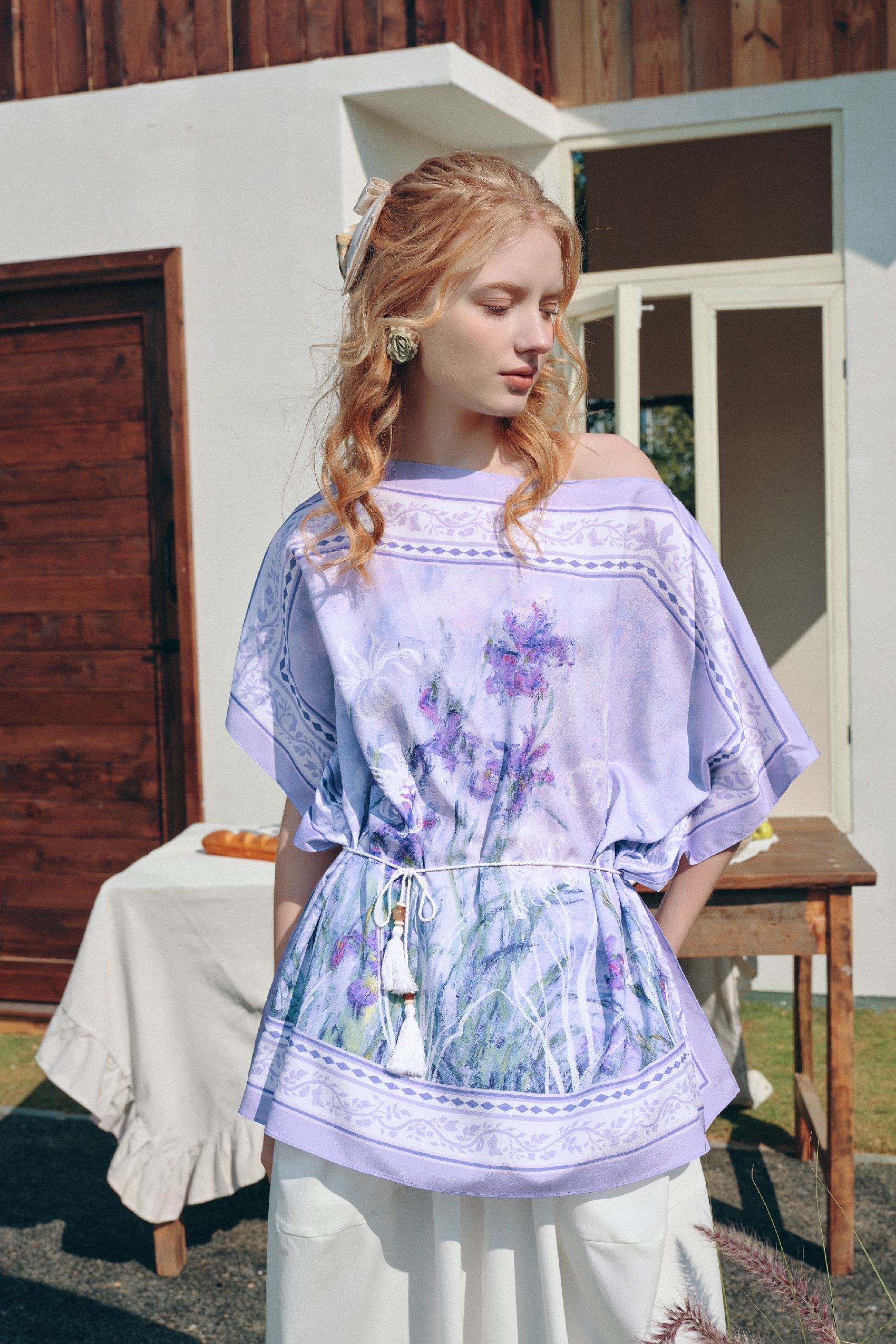 Off-Shoulder Printed T-Shirt